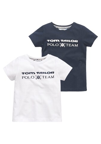 TOM TAILOR Polo Team T-Shirt, (Packung, 2 tlg.), mit Logo-Schriftzug kaufen