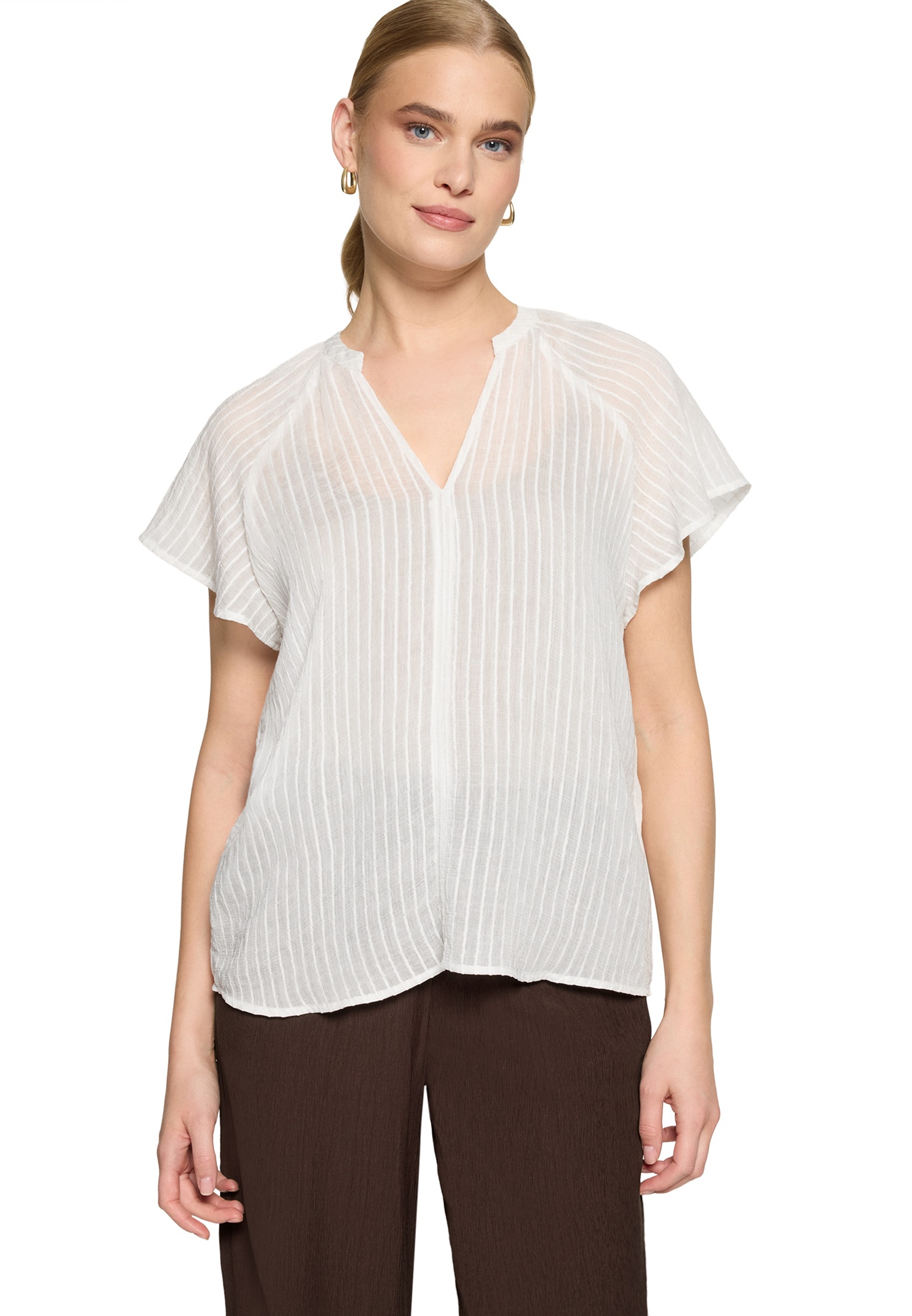 Zero Klassische Bluse »Bluse mit V-Ausschnitt«
