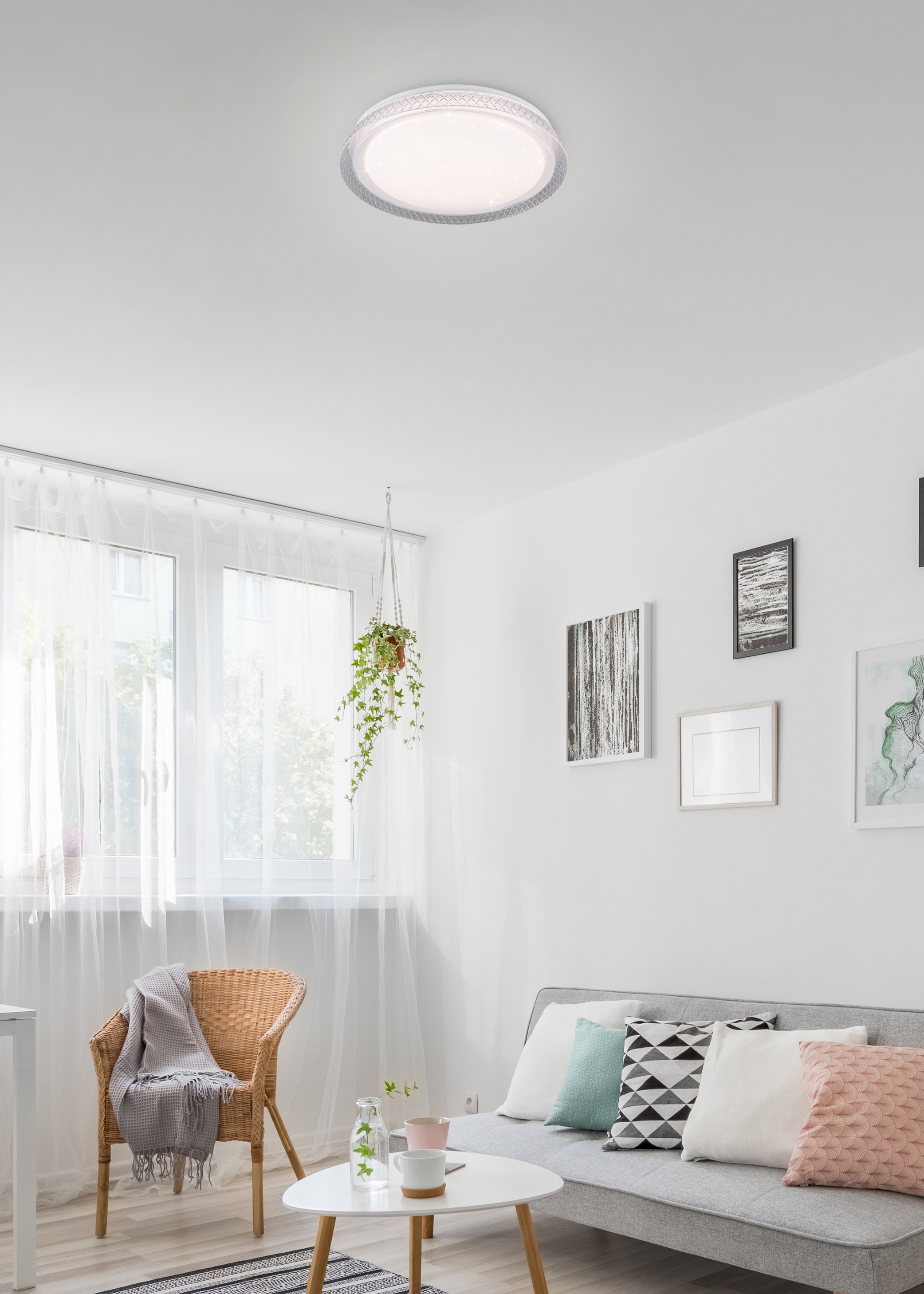 TRIO Leuchten LED Deckenleuchte »Heracles«, 1 flammig, Leuchtmittel LED-Modul | LED fest integriert, dimmbar per Fernbedienung, Lichtfarbe stufenlos einstellbar
