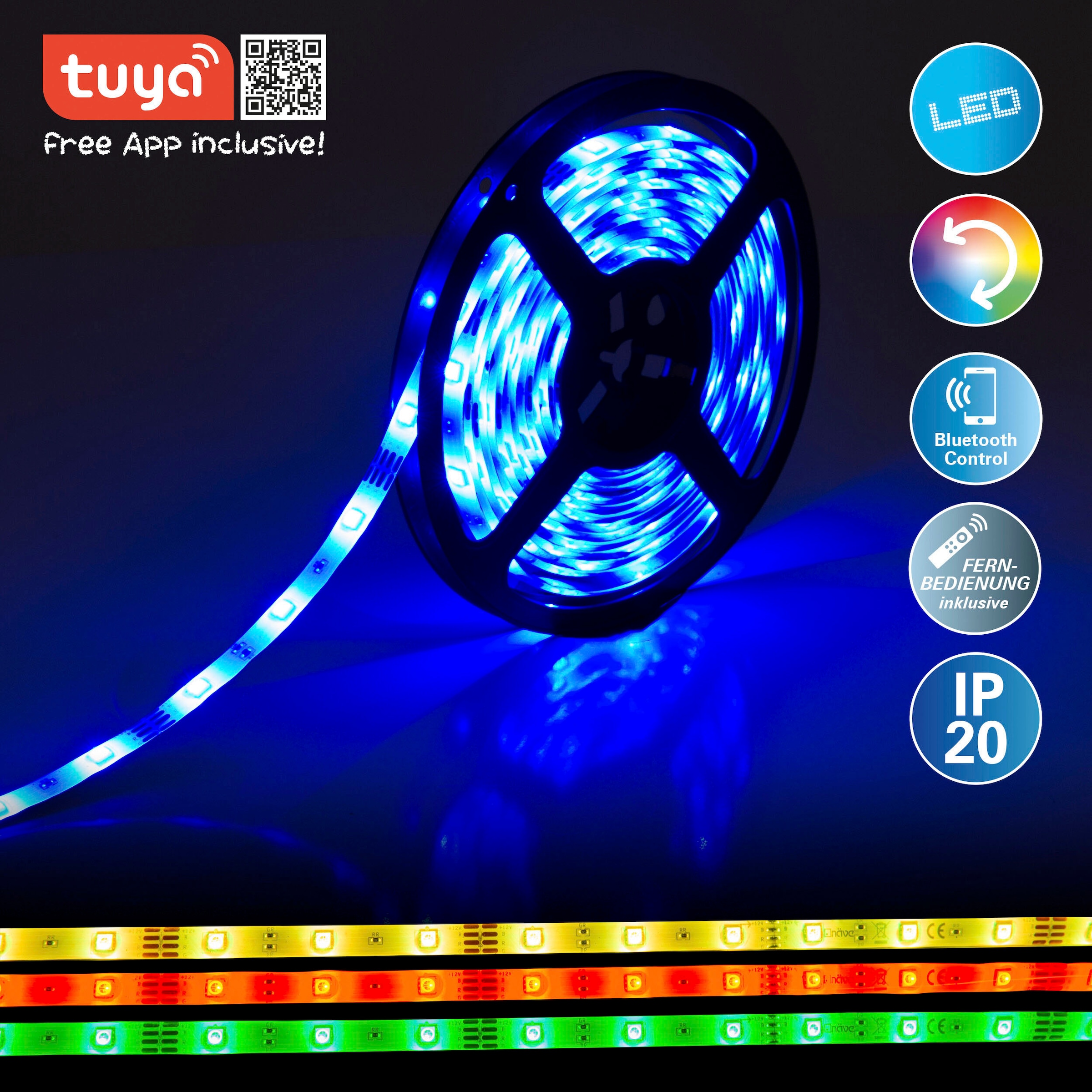 LED-Streifen »Stripe«, 1 St.-flammig, LED Stripe RGB, Tuya, Bluetooth, 5m,...