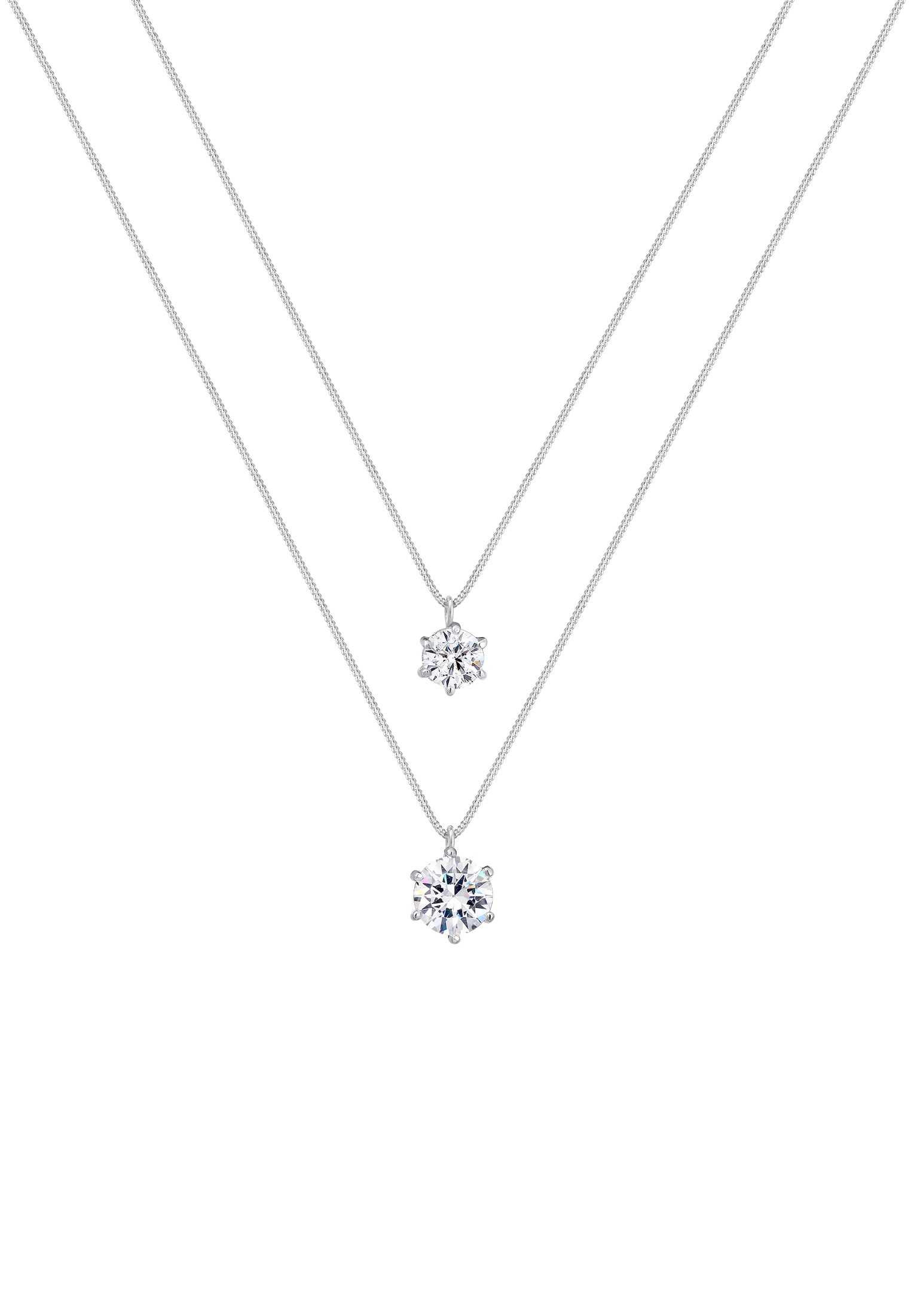 Elli Silberkette »Halskette Layer Rund 925 Silber, mit Kristallen von Swarovski®«