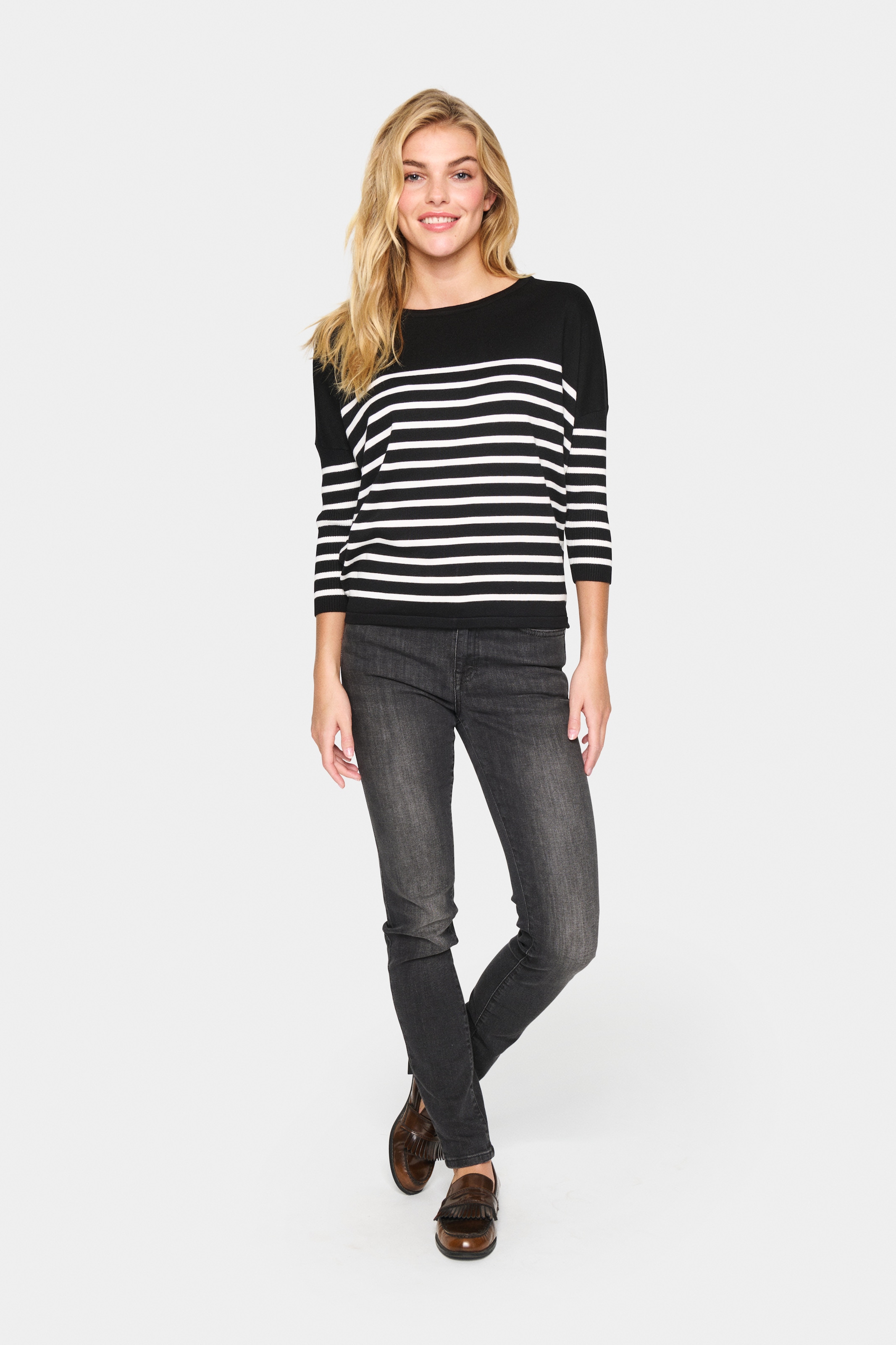 Saint Tropez Strickpullover »MilaSZ R-neck Stripe«