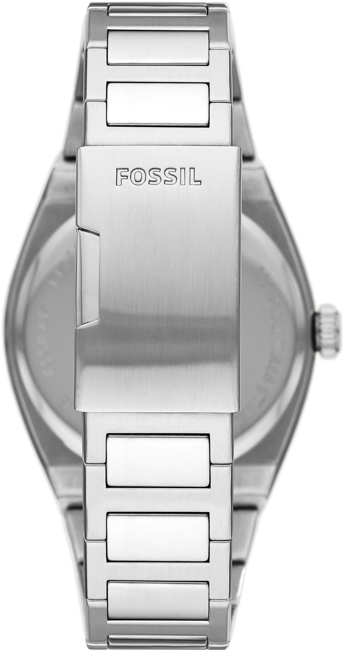 Fossil Quarzuhr »EVERETT«, Armbanduhr, Herrenuhr, Edelstahlarmband, Datum