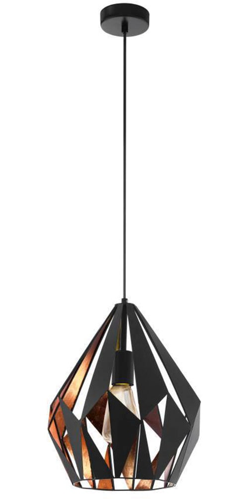 EGLO Pendelleuchte »CARLTON 1« E27 Vintage Pendellampe, 1 flammig, Drahtgeflecht, Industrial, 110x31cm