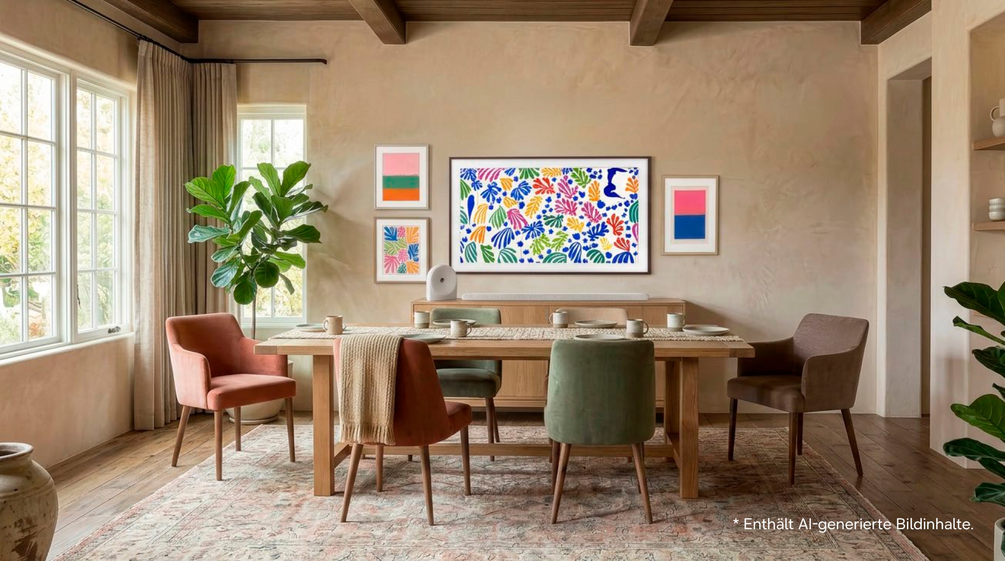 Samsung QLED-Fernseher »GQ65LS03HAU« 163 cm/65 ″ Smart-TV The Frame, Art Mode Kunstwerke, Antireflexion, Rahmen austauschbar