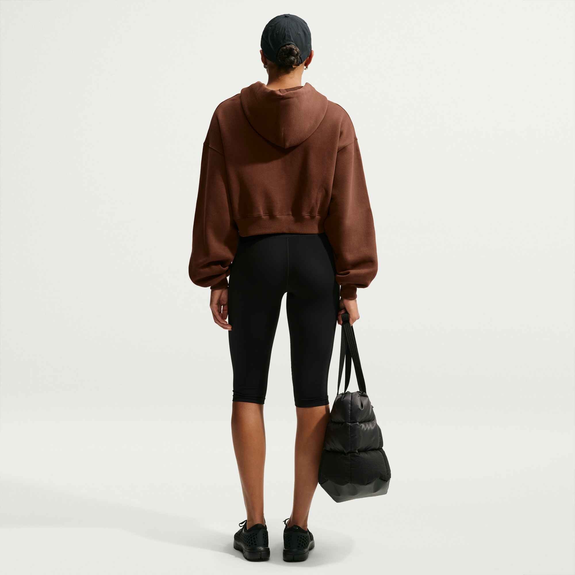Nike Sportswear Kapuzensweatjacke »W NK STDO FLC MW OS CRP FZ HDY« mit Kapuze, Langarm, aus angerauter Sweatware, normale Schnittform