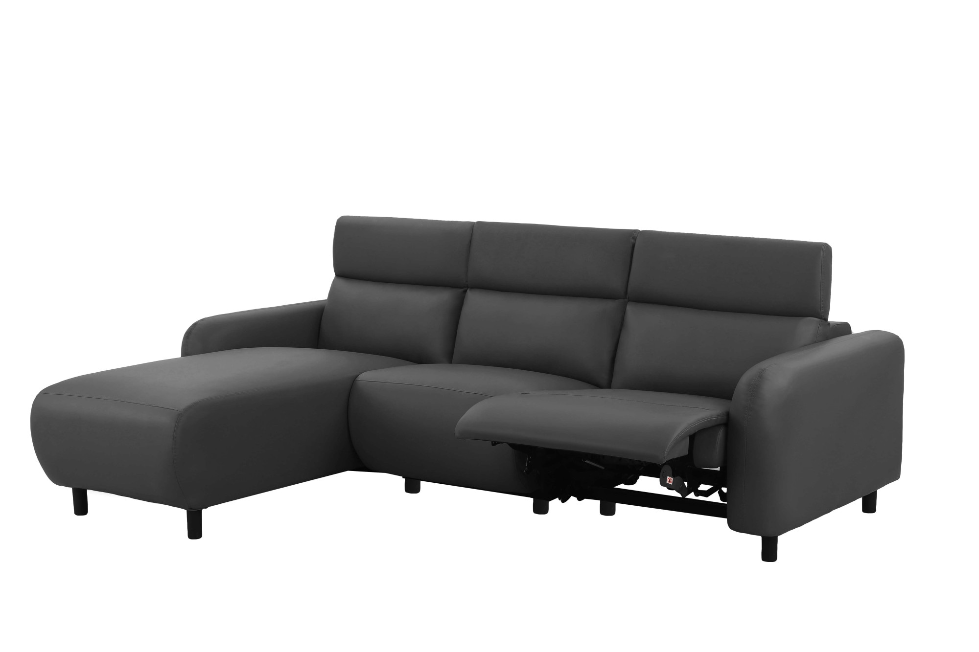 Home affaire Ecksofa »SKAANE Kunstleder, L-Form, 274 cm, manuelle u. elektrische Funktion,«, rundes Design, Kopfteilverstellung, Federkernpolsterung