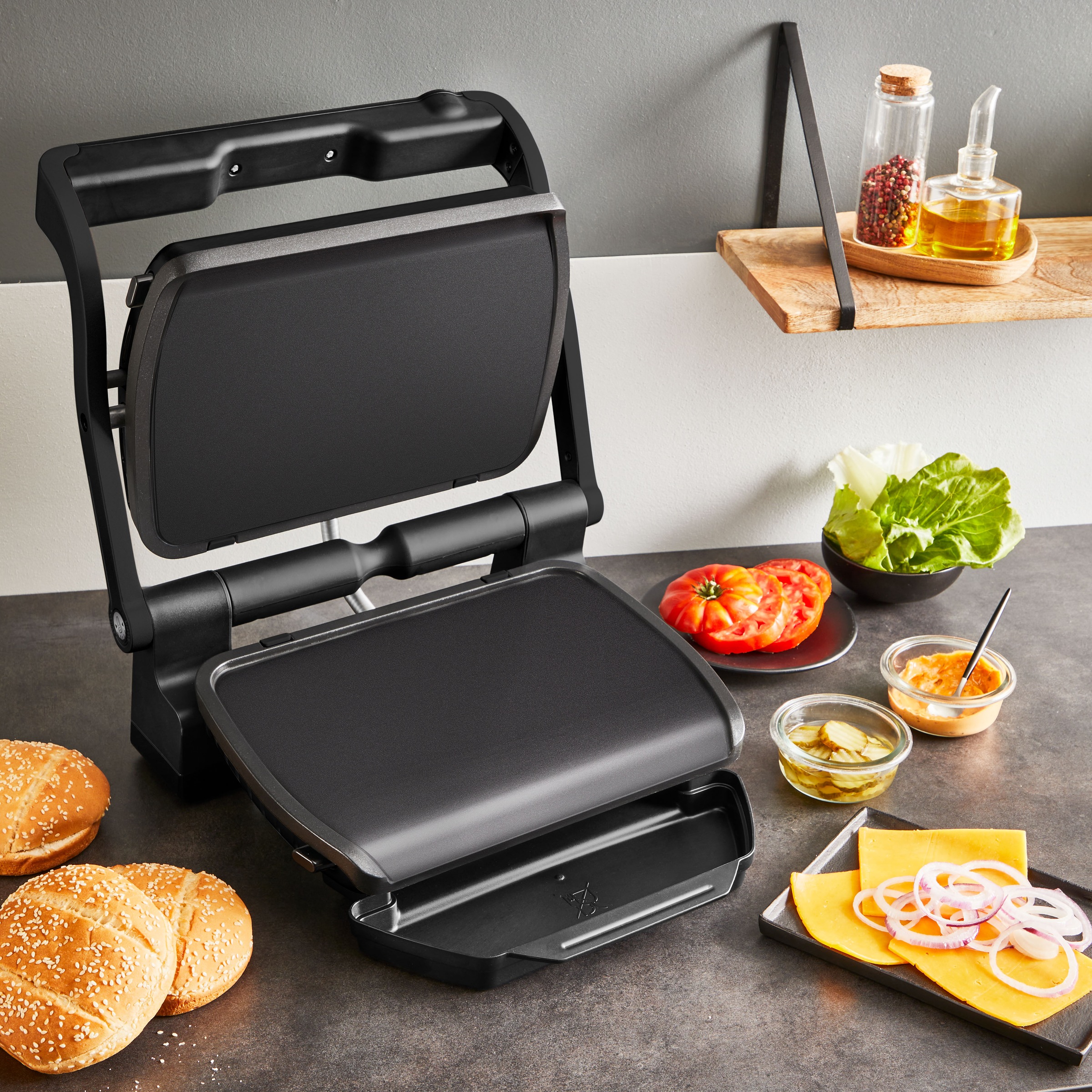 Tefal Backblech »XA7288 OptiGrill«, Aluminium, (Set), Plancha-Platten, für empfindliche Zutaten, antihaftb. Alu-Druckguss