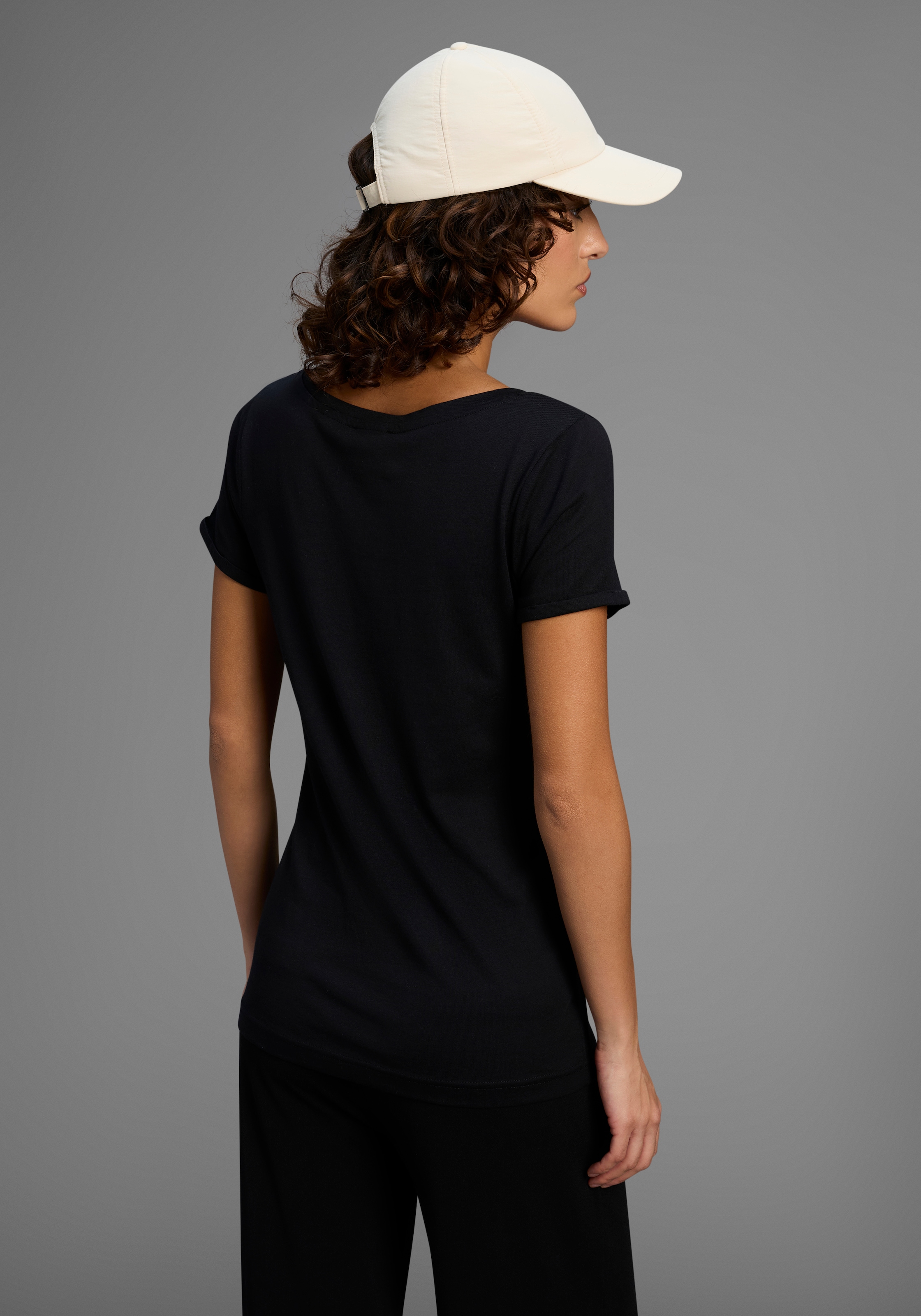 Arizona T-Shirt Kurzarm,  figurbetont,  Basic-Stil,  aus Baumwollmischung
