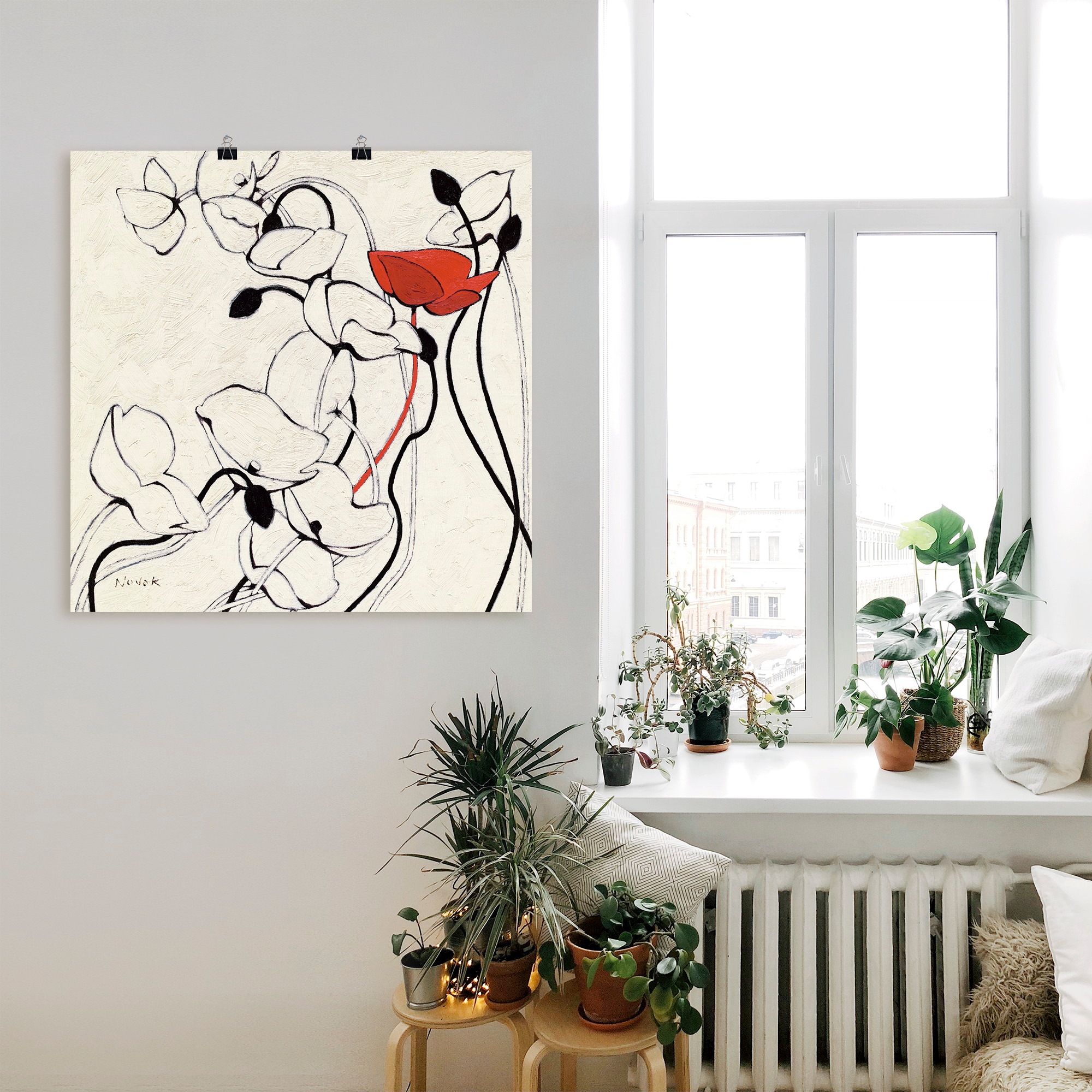 Artland Poster »Faden des Lebens II«, Blumen, (1 St.), als Leinwandbild, Wandaufkleber oder Poster in versch. Größen