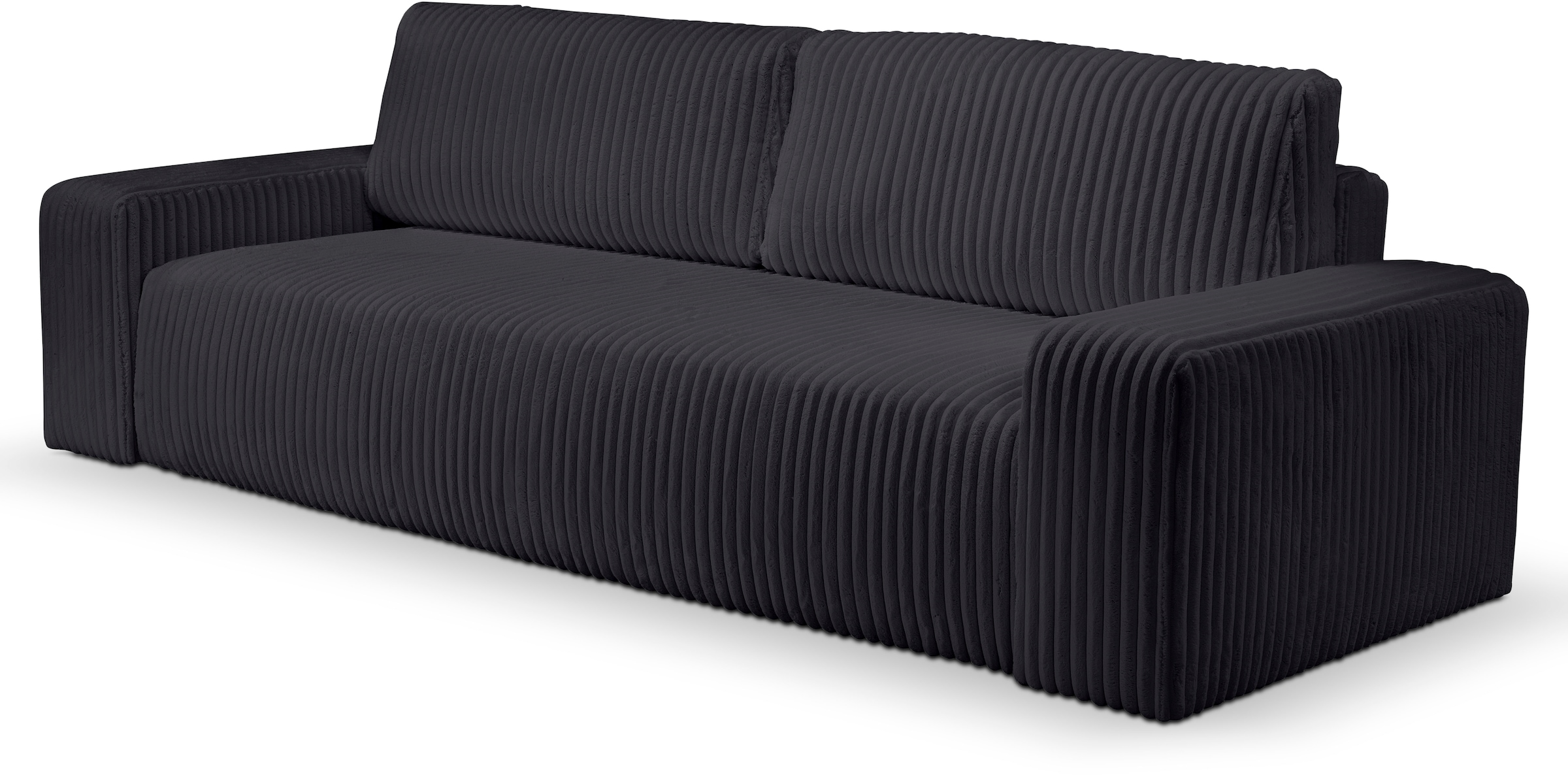 Schlafsofa »Hugo«, Design 2-Sitzer Sofa in Cord mit Schlaffunktion & Bettkasten