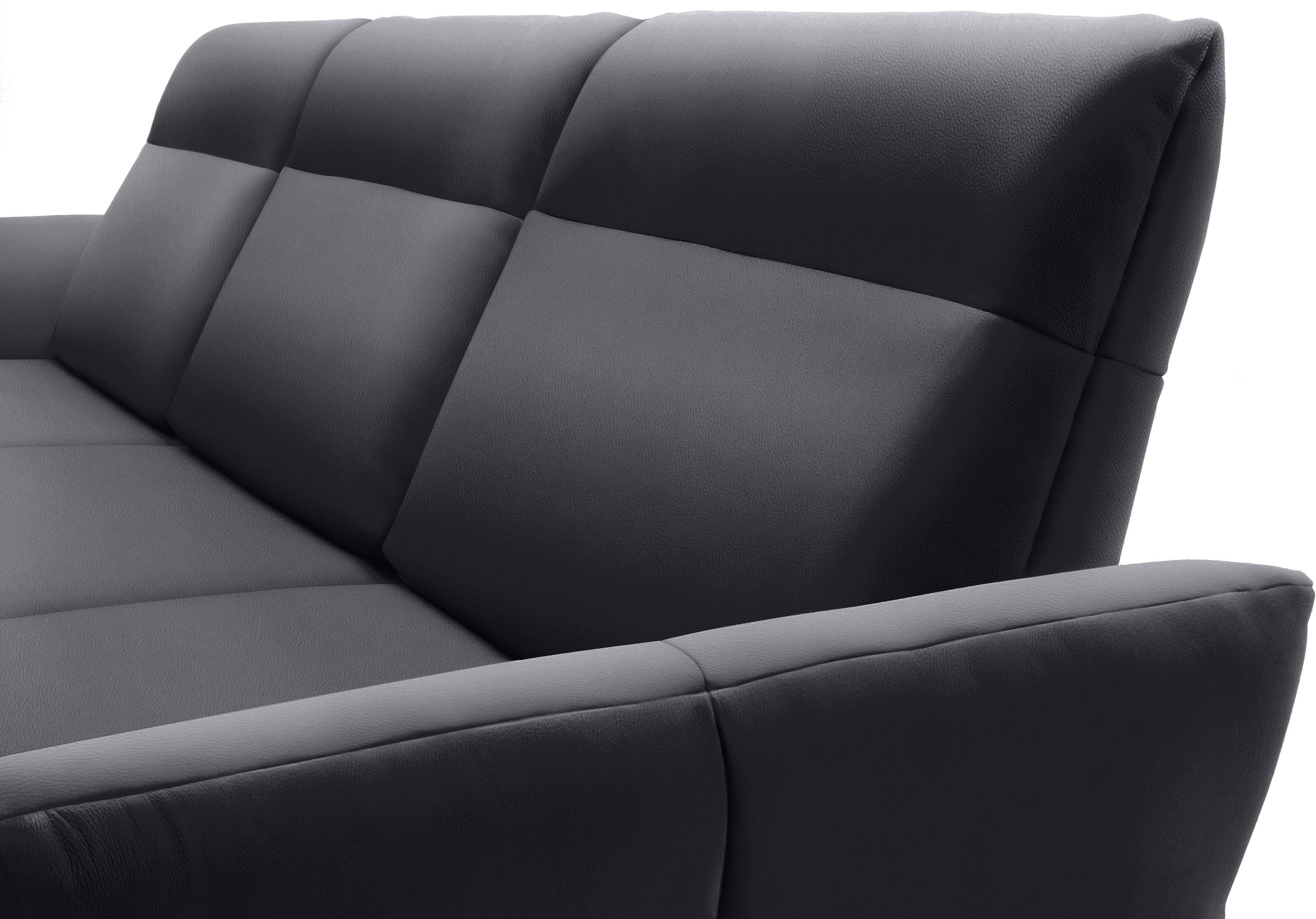 Creation BY ROLF BENZ Ecksofa »CR.460«, Sockel in Nussbaum, Winkelfüße in Umbragrau, Breite 318 cm