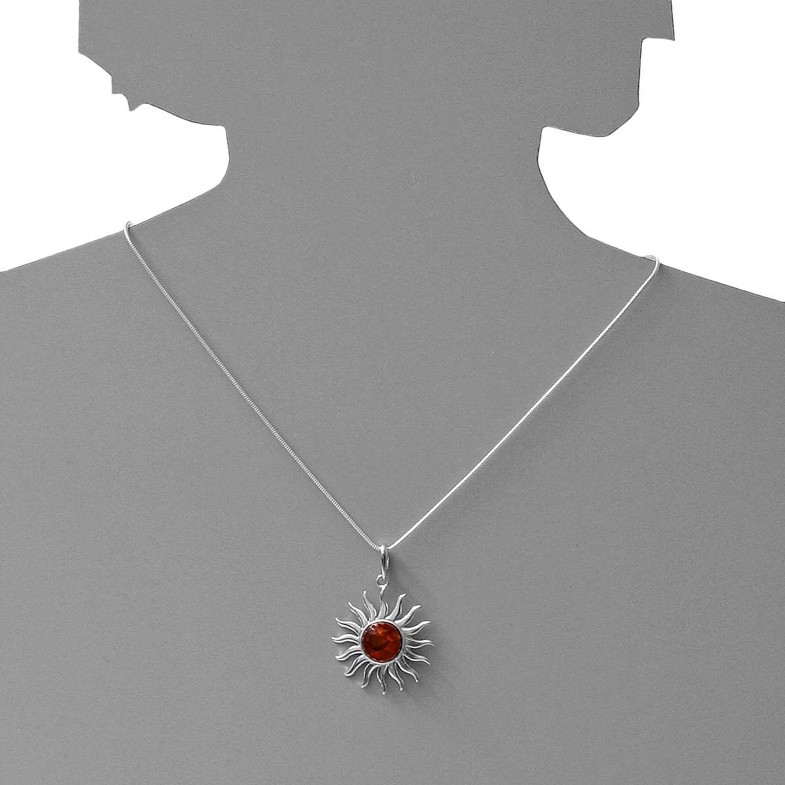 OSTSEE-SCHMUCK Kettenanhänger »- Sonne 31 mm - Silber 925/000 - Bernstein«