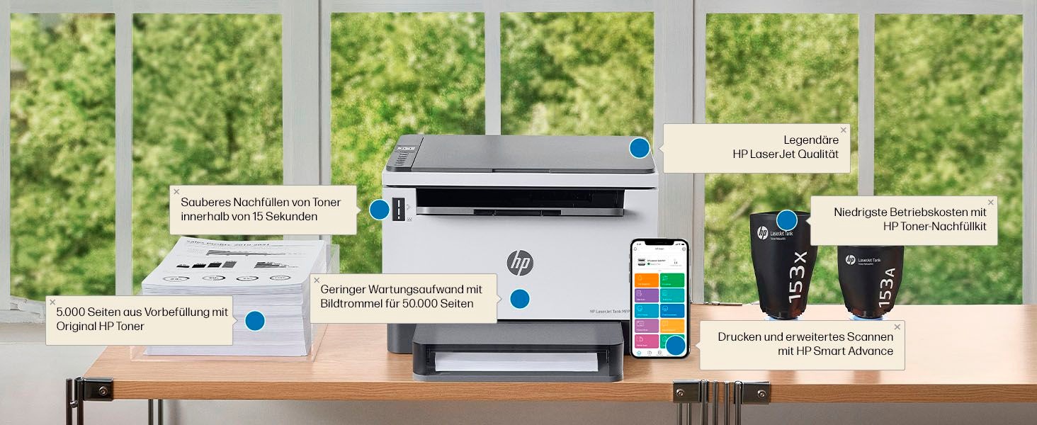 HP Laserdrucker »LaserJet Tank MFP 1604W Printer«