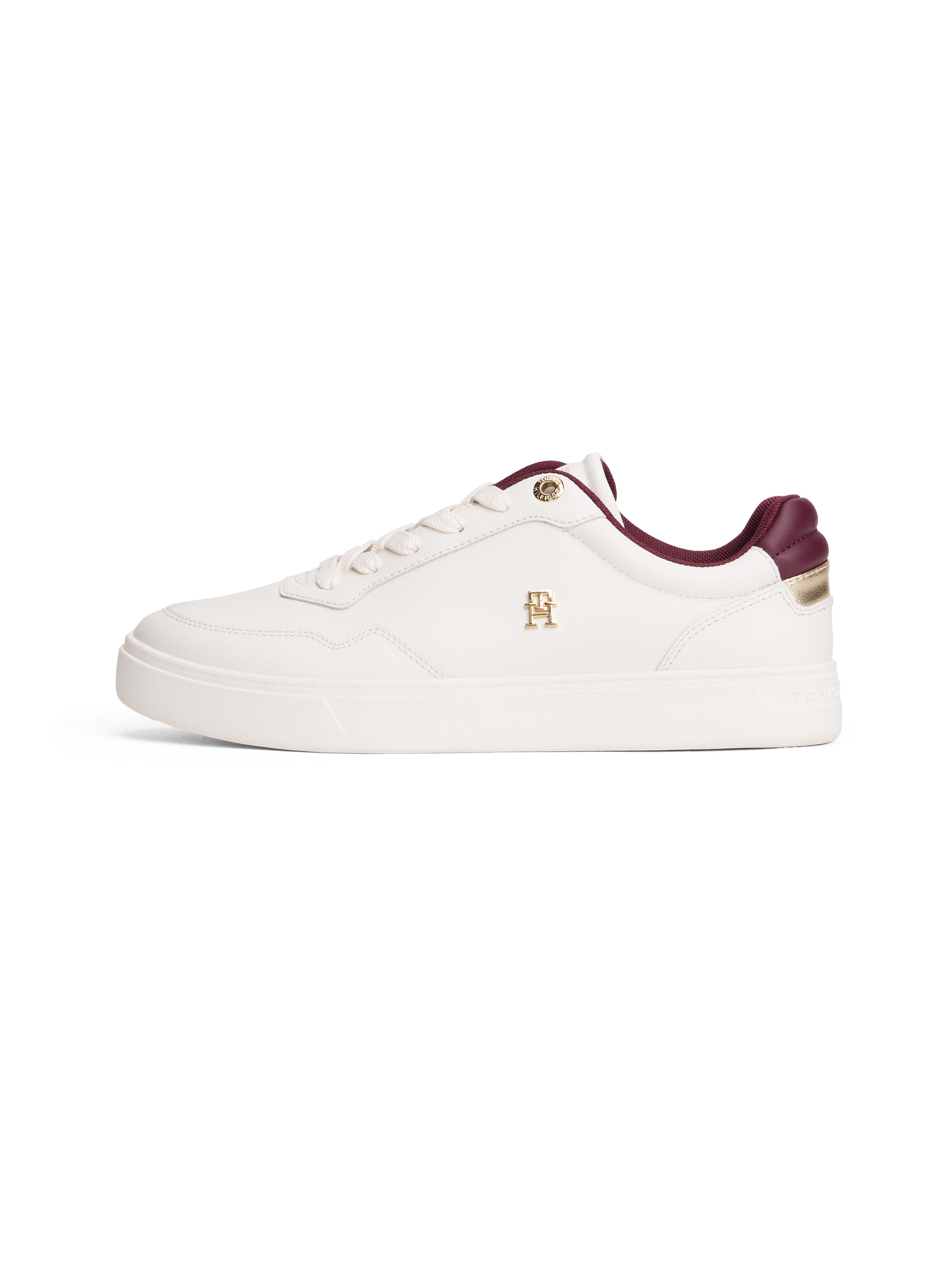 Tommy Hilfiger Plateausneaker »ESSENTIAL ELEVATED COURT SNEAKER«, Freizeitschuh, Halbschuh, Schnürer mit Ziernähten und Kontrastbesatz