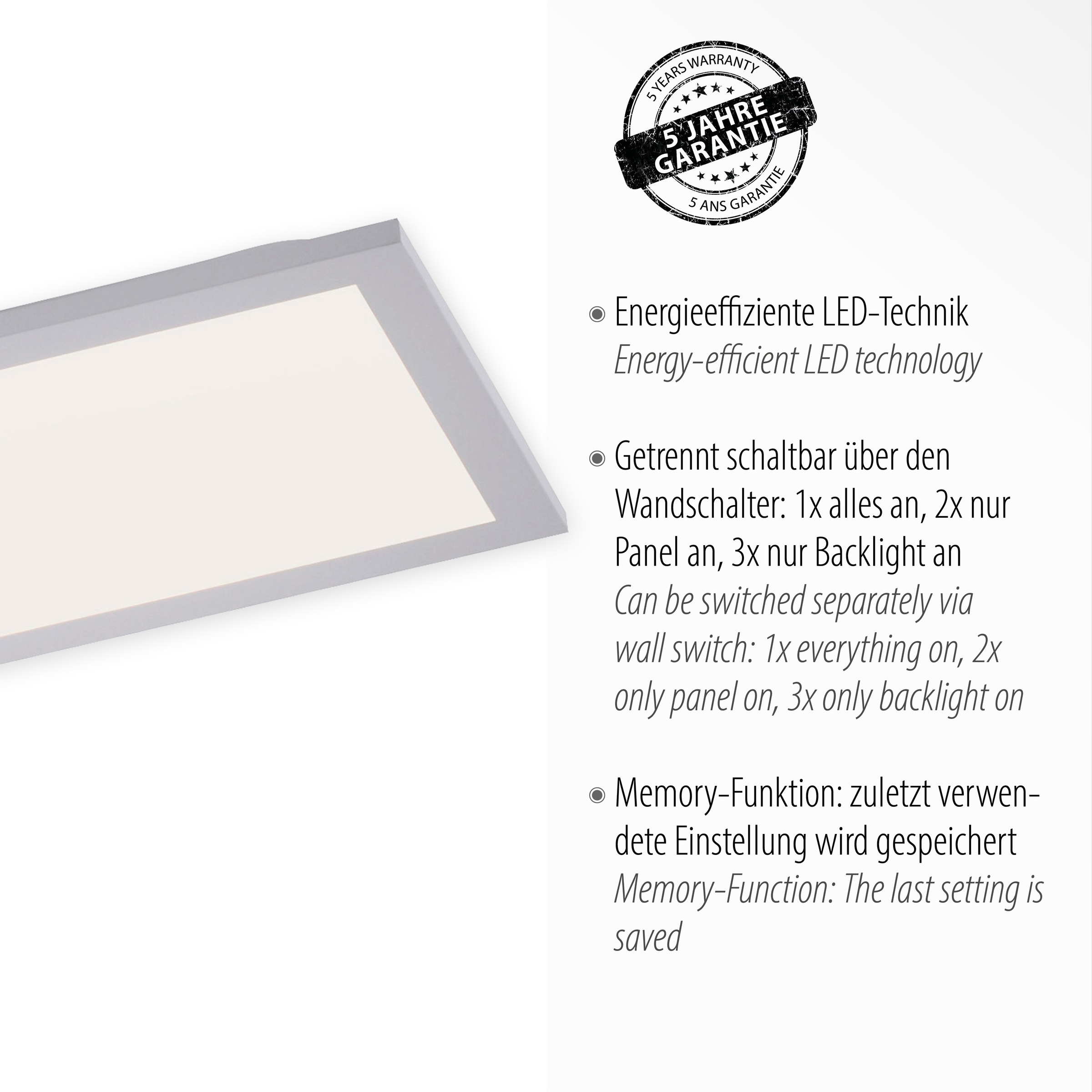 JUST LIGHT LED Deckenleuchte »FLAT« LED-Board 1 Stk. Warmweiß Serienschalter