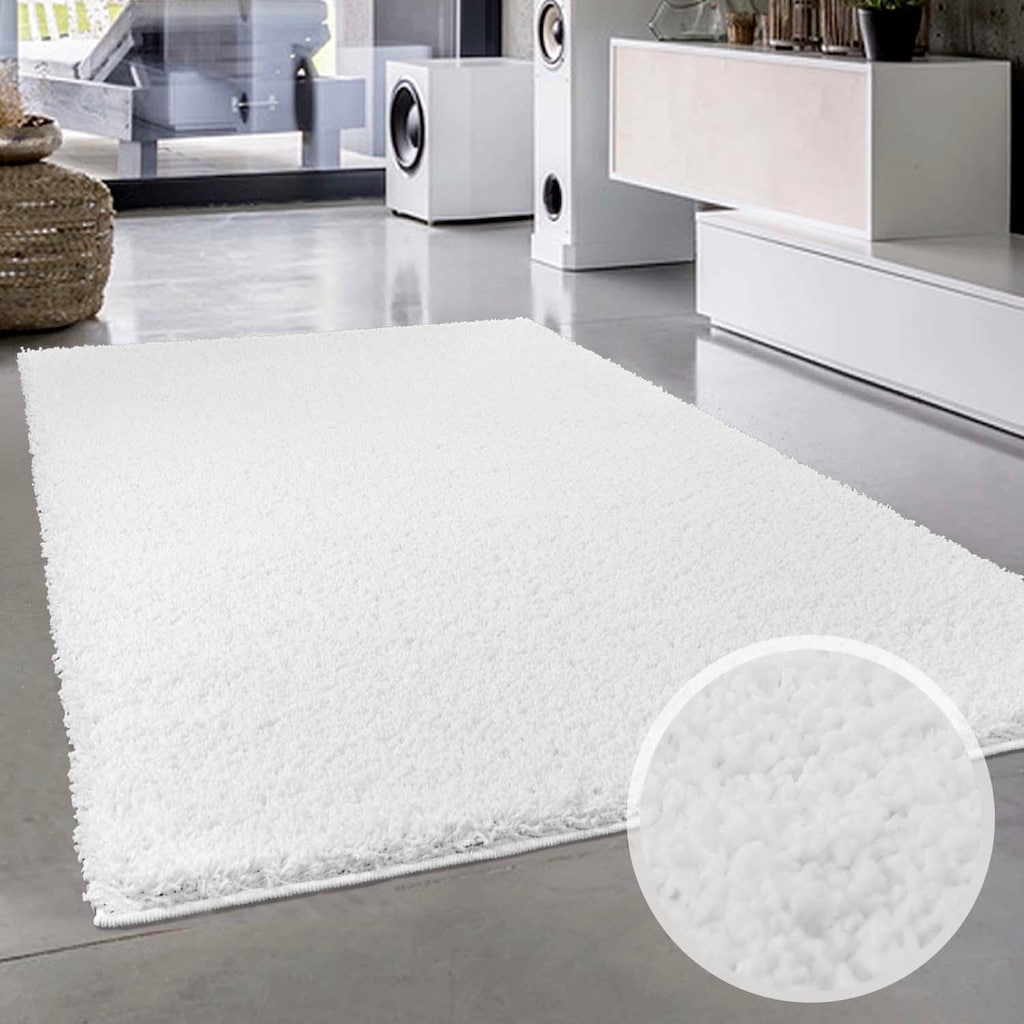 Carpet City Hochflor-Teppich »Shaggi uni 500«, rechteckig