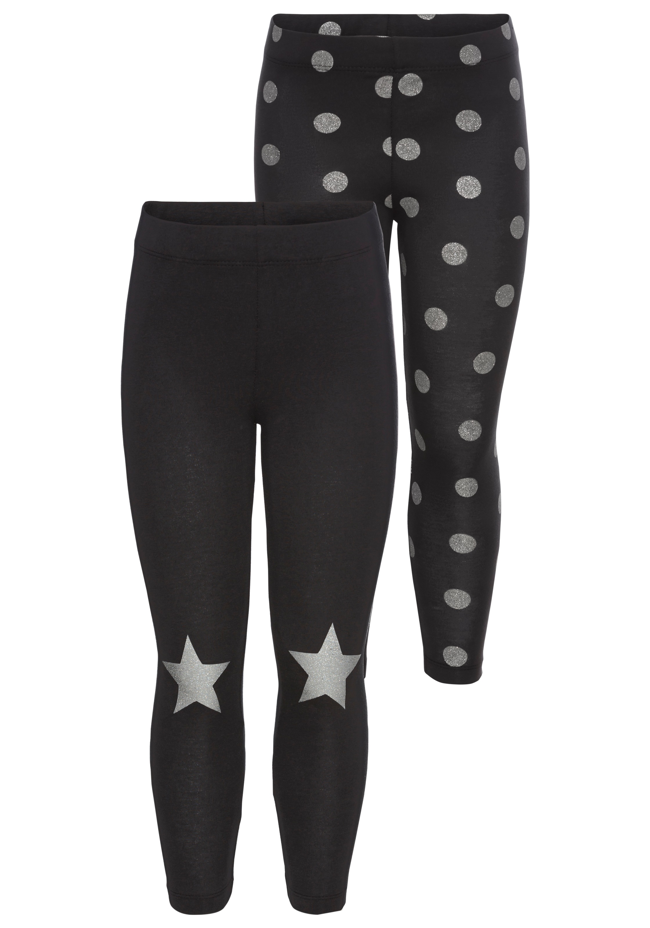 Kidsworld Mädchen Leggings »2er Pack Leggings in schwarz, Größe 116/122
