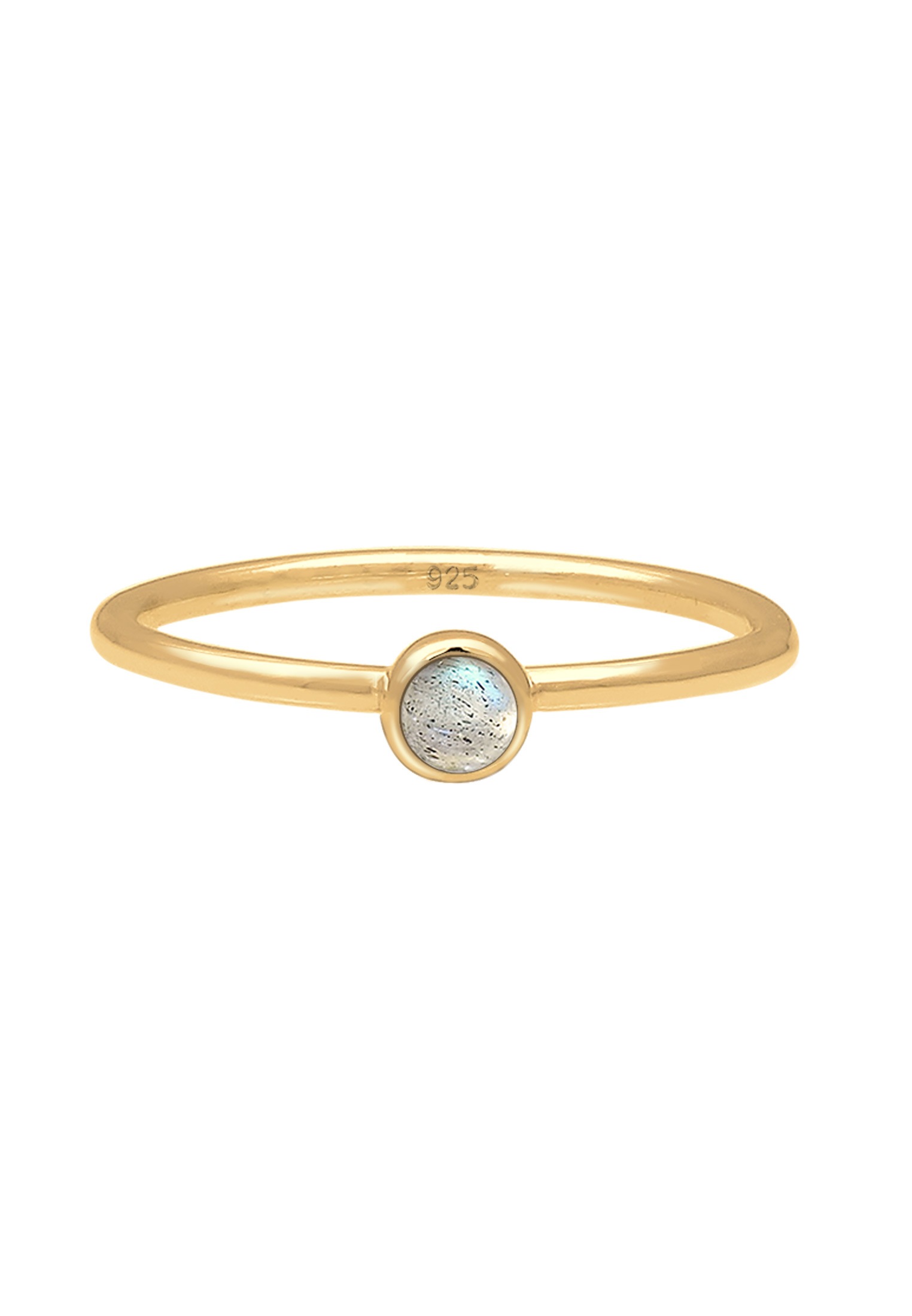 Elli Verlobungsring »Ring Labradorit Grau 925 Sterling Silber vergoldet«