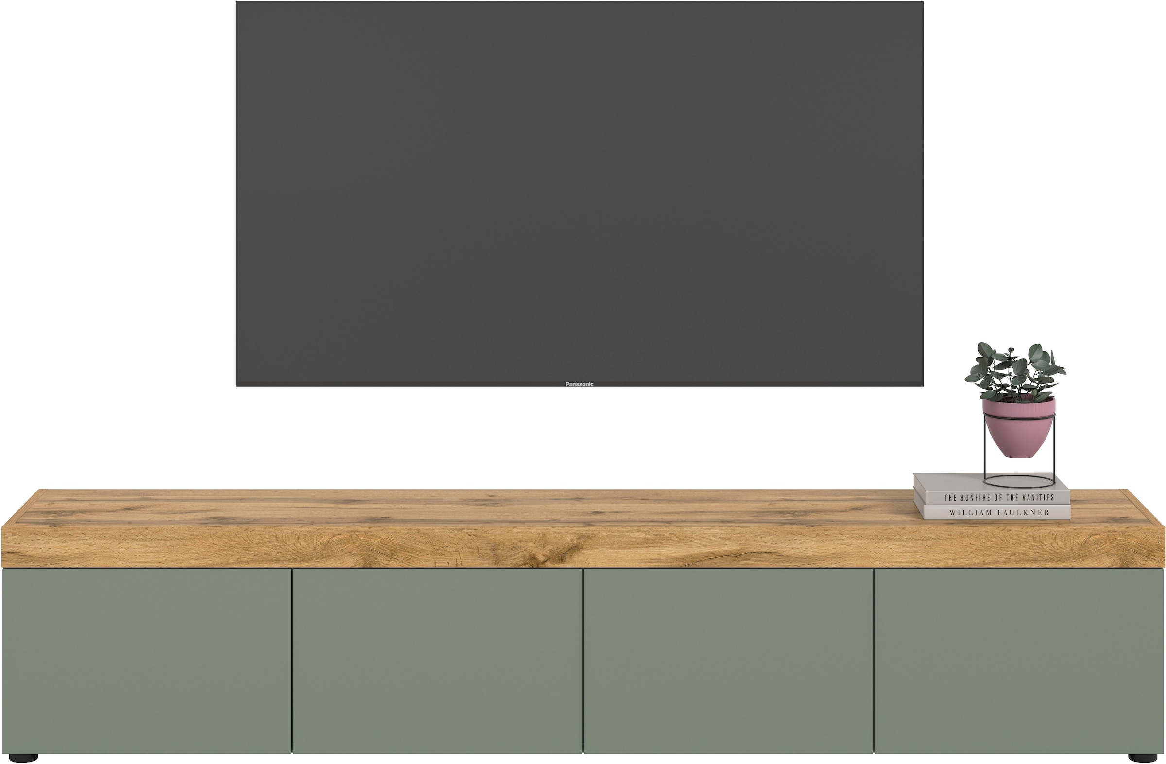 OTTO home Lowboard »MAMBO, TOPSELLER!, Breite 200cm, 4 Klappen, stehend oder hängend« 2 farbige Ausführung, in verschiedenen Farben erhältlich, 1 Stk. tlg. Lowboard, TV Unterschrank, Tv-Schrank, Wohnzimmer