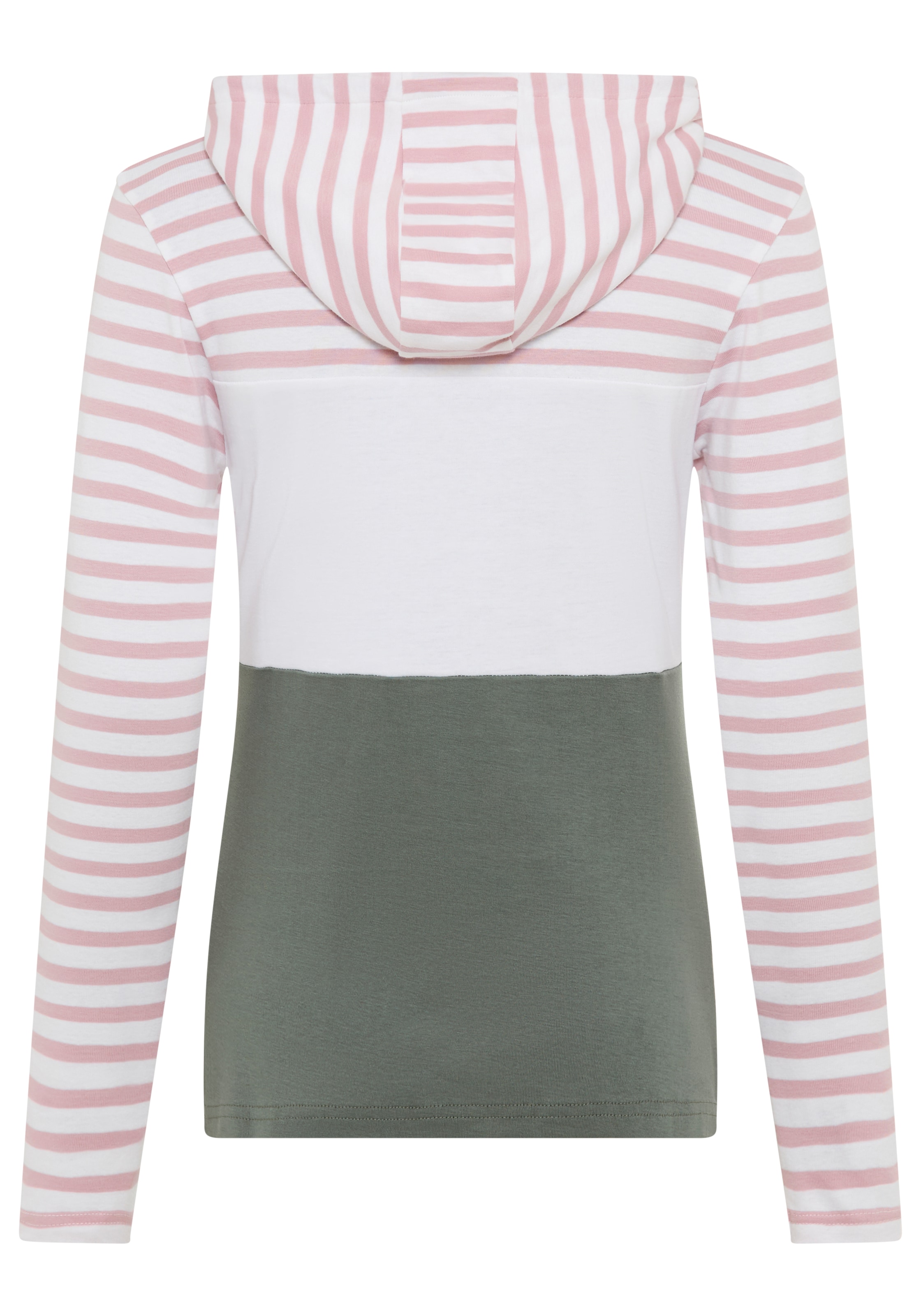 KangaROOS Kapuzenshirt, Langarm, sehr figurbetont, mit Colourblocking-Optik