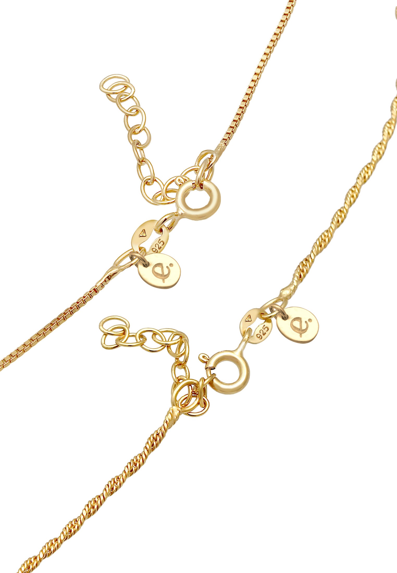 Elli Premium Ketten-Set »Halskette Choker Kordelkette Veneziakette (2 tlg) 925 Silber«