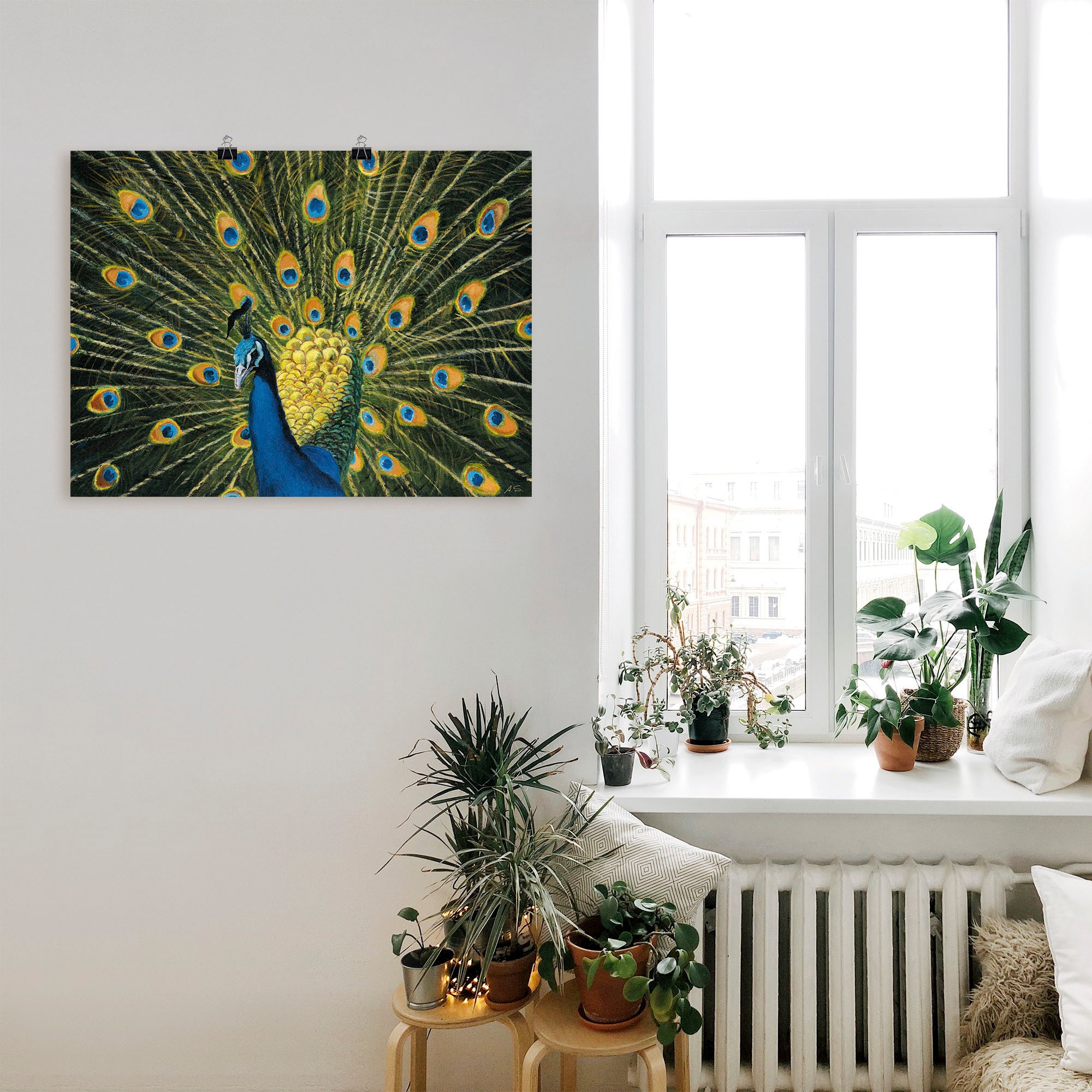 Artland Wandbild »Pfau«, Vögel, (1 St.), als Alubild, Outdoorbild, Leinwandbild, Poster, Wandaufkleber