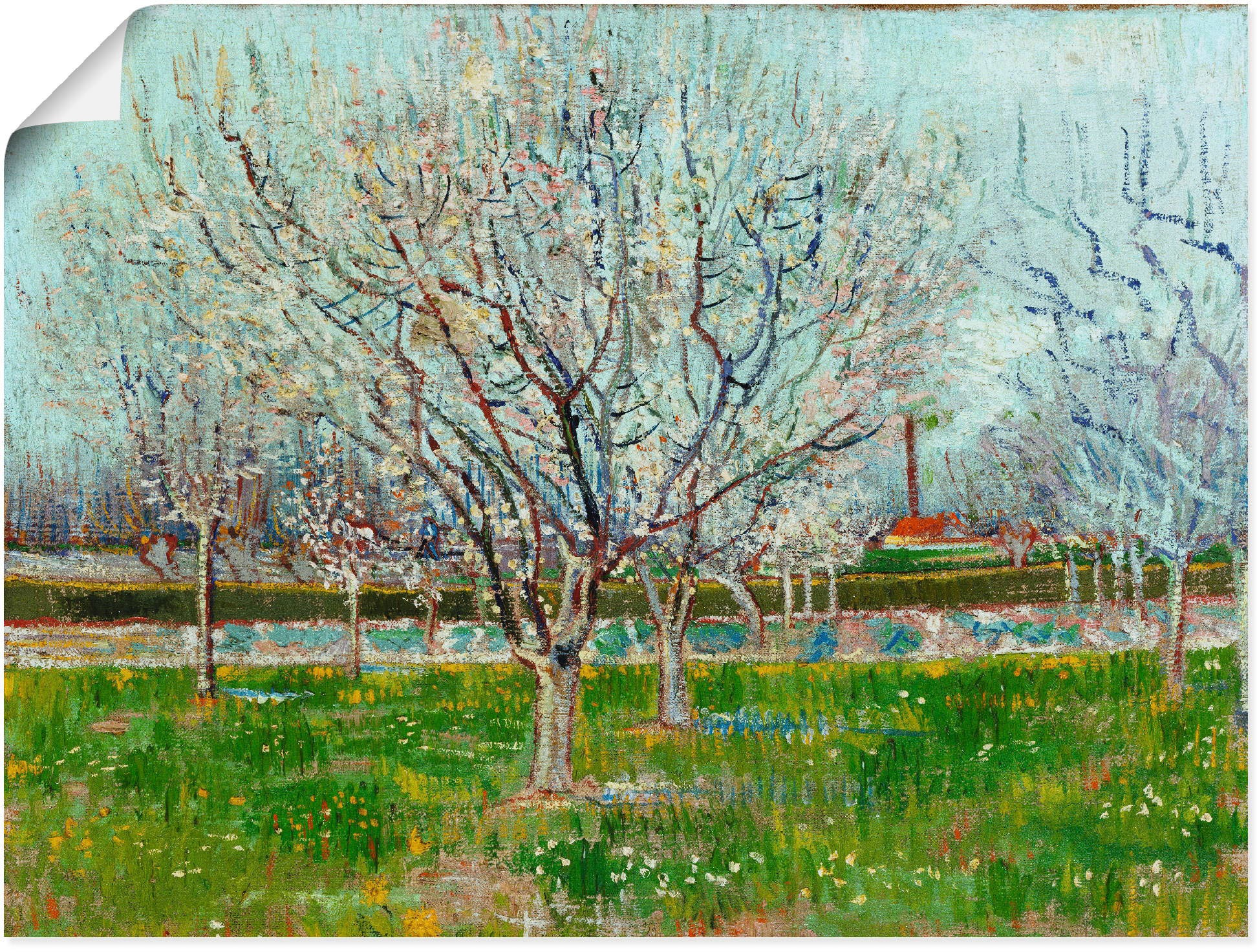 Artland Wandbild »Blühender Obstgarten. 1888«, Bäume, (1 St.), in vielen Größen & Produktarten -Leinwandbild, Poster, Wandaufkleber / Wandtattoo auch für Badezimmer geeignet