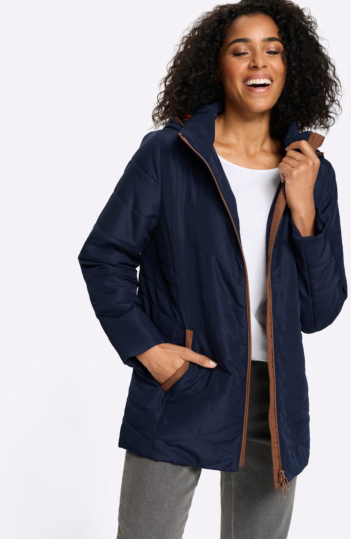 Classic Basics Steppjacke mit Kapuze