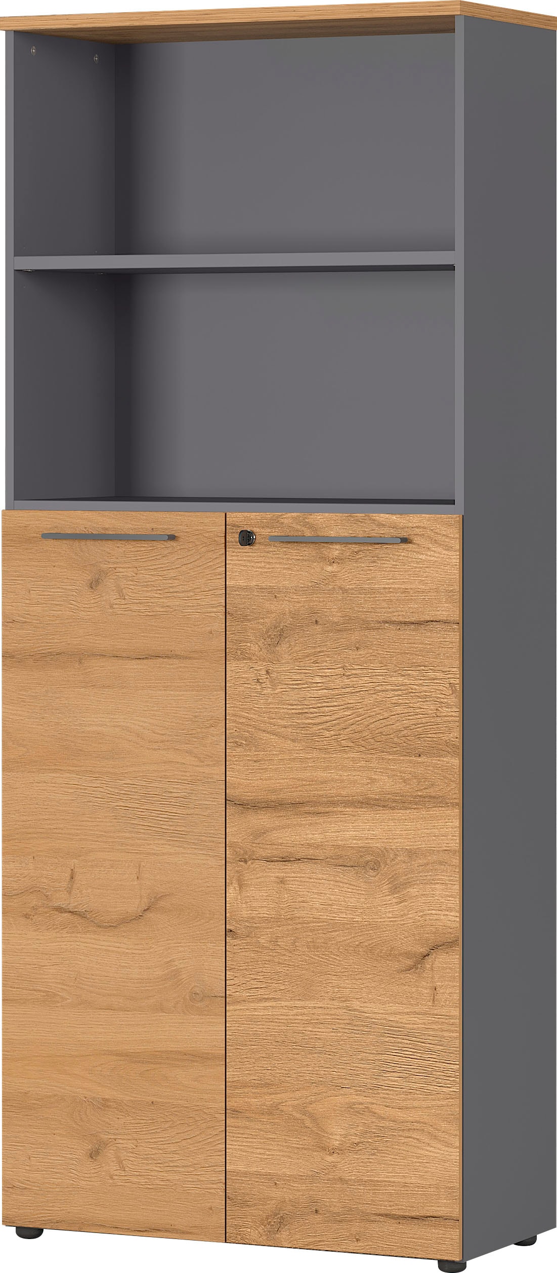 GERMANIA Aktenschrank »GW-Agenda, Mehrzweckschrank, abschließbar,«, optional mit 2 offenen Fächern, Maße 80x197 cm, Made in Germany