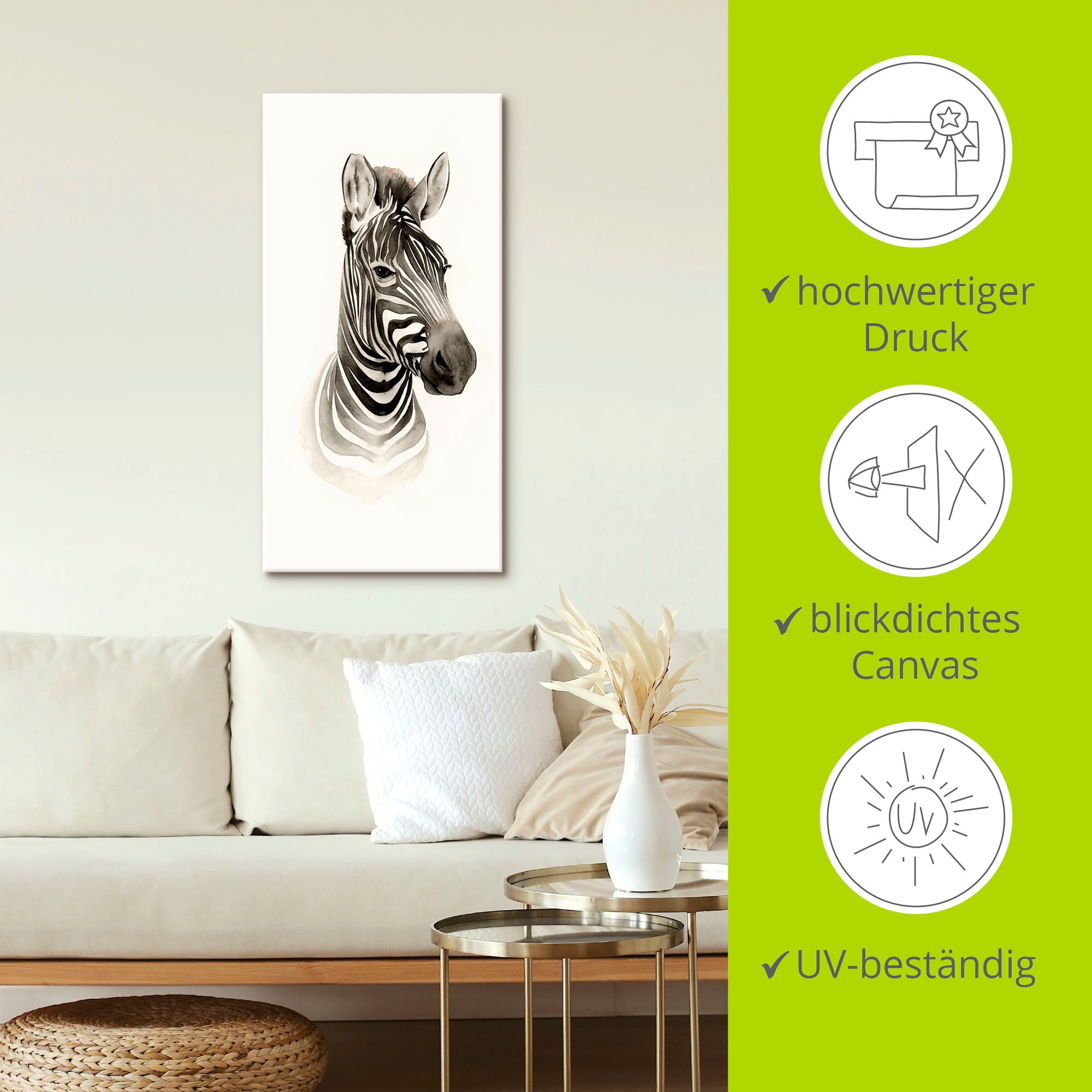 Artland Wandbild »Safari Porträt I«, Wildtiere, (1 St.), als Alubild, Outdoorbild, Leinwandbild, Wandaufkleber, versch. Größen
