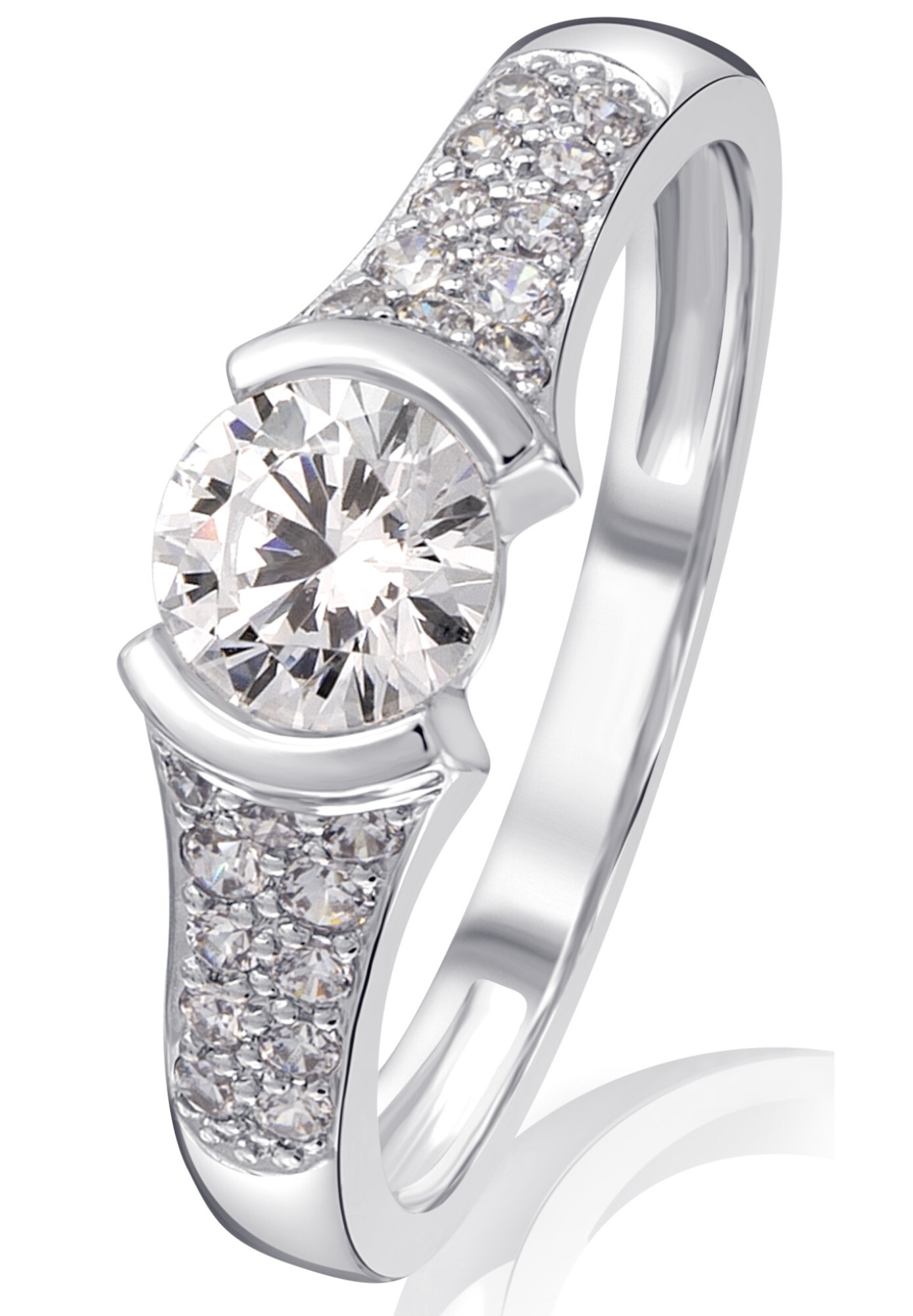 ONE ELEMENT Goldring »Zirkonia Ring aus 333 Weißgold«