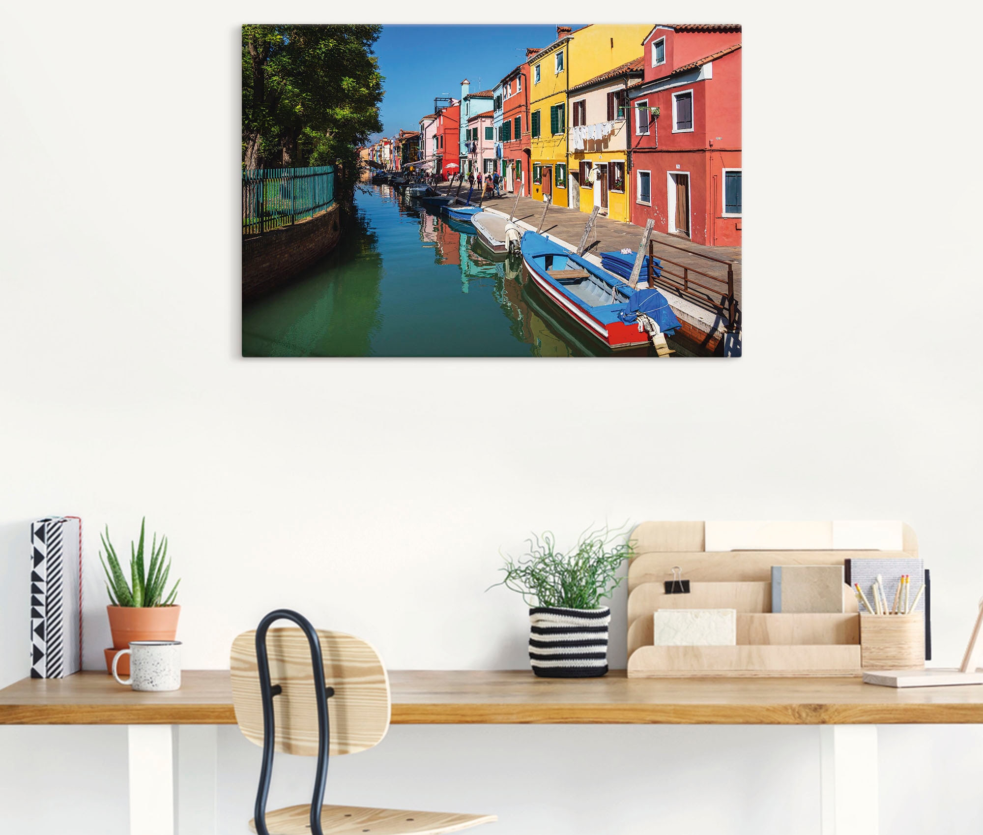 Artland Wandbild »Bunte Gebäude auf Insel Burano Venedig«, Bilder von Booten & Schiffen (1 Stück), in vielen Größen & Produktarten - Alubild/Outdoorbild, Leinwandbild, Poster, Wandaufkleber/Wandtattoo auch für Badezimmer geeignet