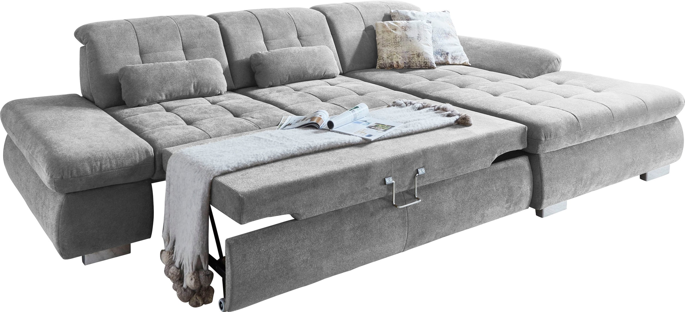 Die PlanBar Ecksofa »MP-IN17004 L-Form«, wahlweise mit Bettfunktion, Sitztiefen- und Kopfteilverstellung