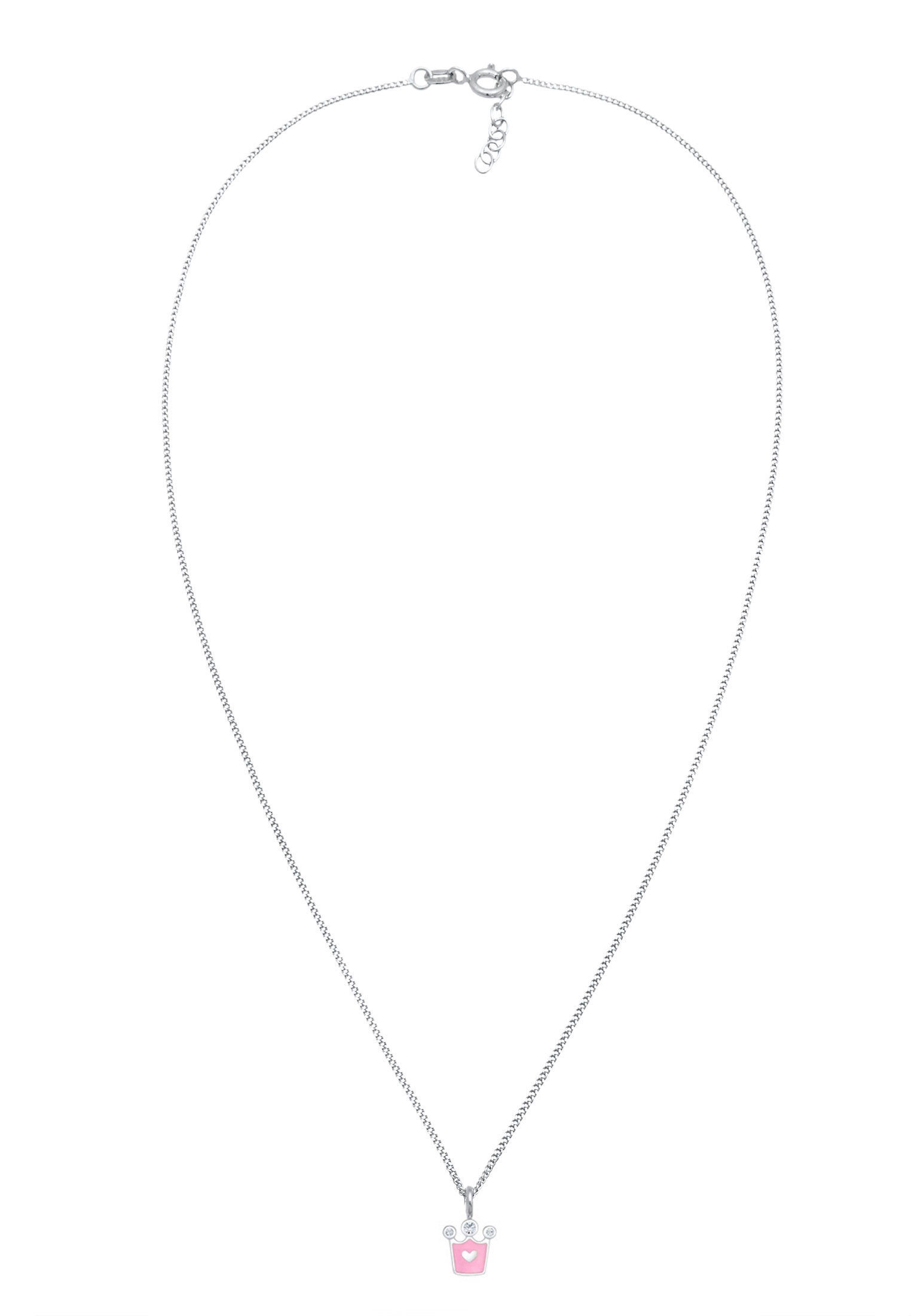 Elli Kette ohne Anhänger »Halskette Krone Glas Kristalle Emaille 925 Sterling Silber«