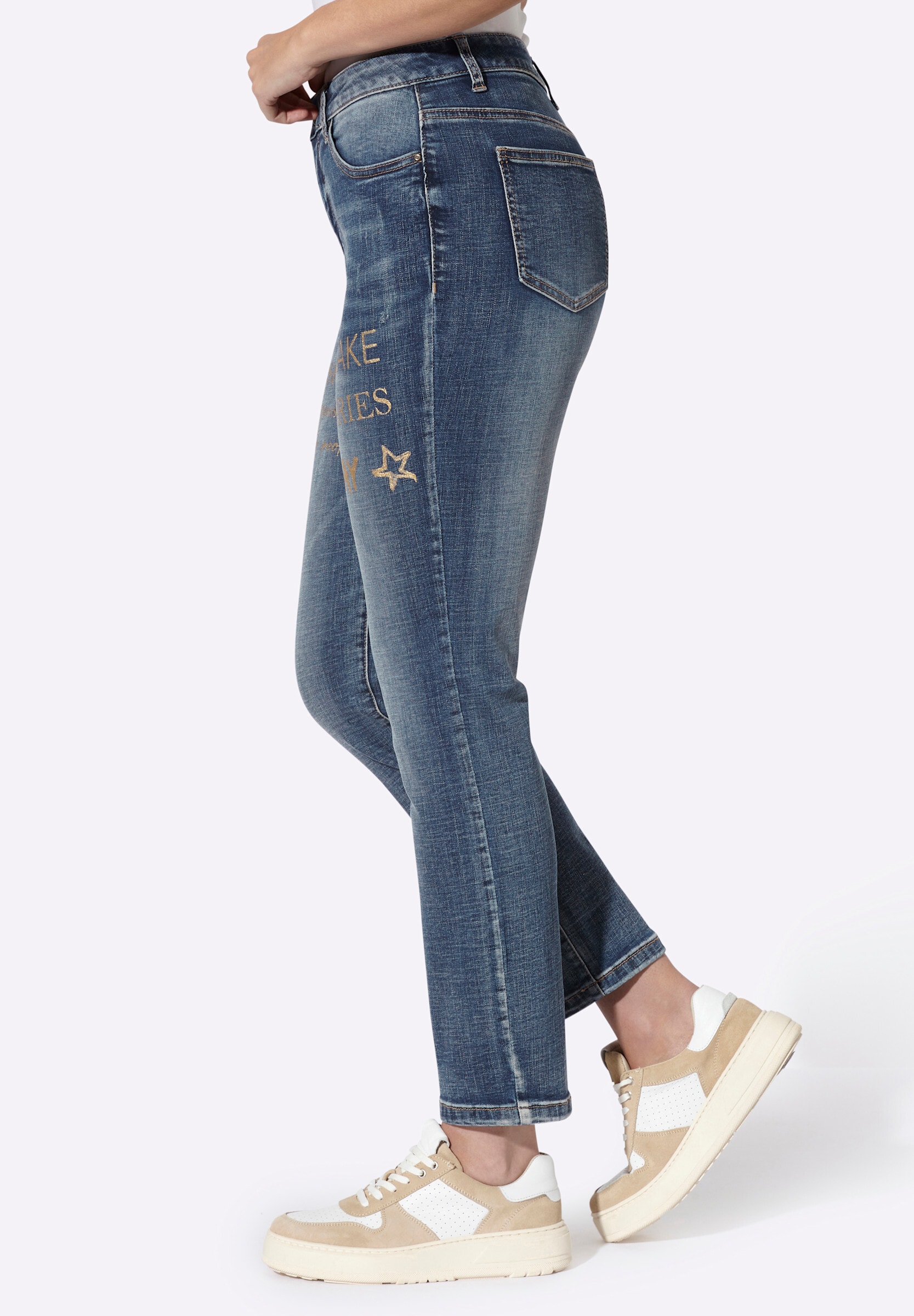 heine 5-Pocket-Jeans »Jeans Jeans mit Foliendruck«