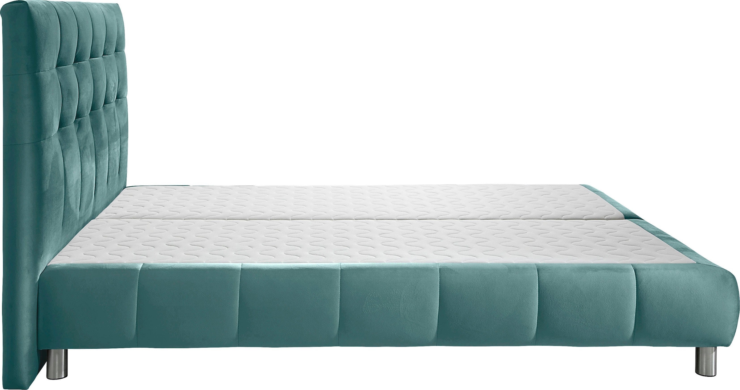 andas Boxspringbett »Salo XXL«, in Samtoptik oder Struktur, 6 Breiten in Überlänge 220cm, 4 Härtegrade