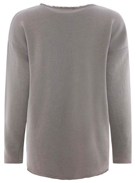 Zwillingsherz Sweatshirt »"Positive Mind"«, Mit V-Ausschnitt im Used Look und Stempeldruck