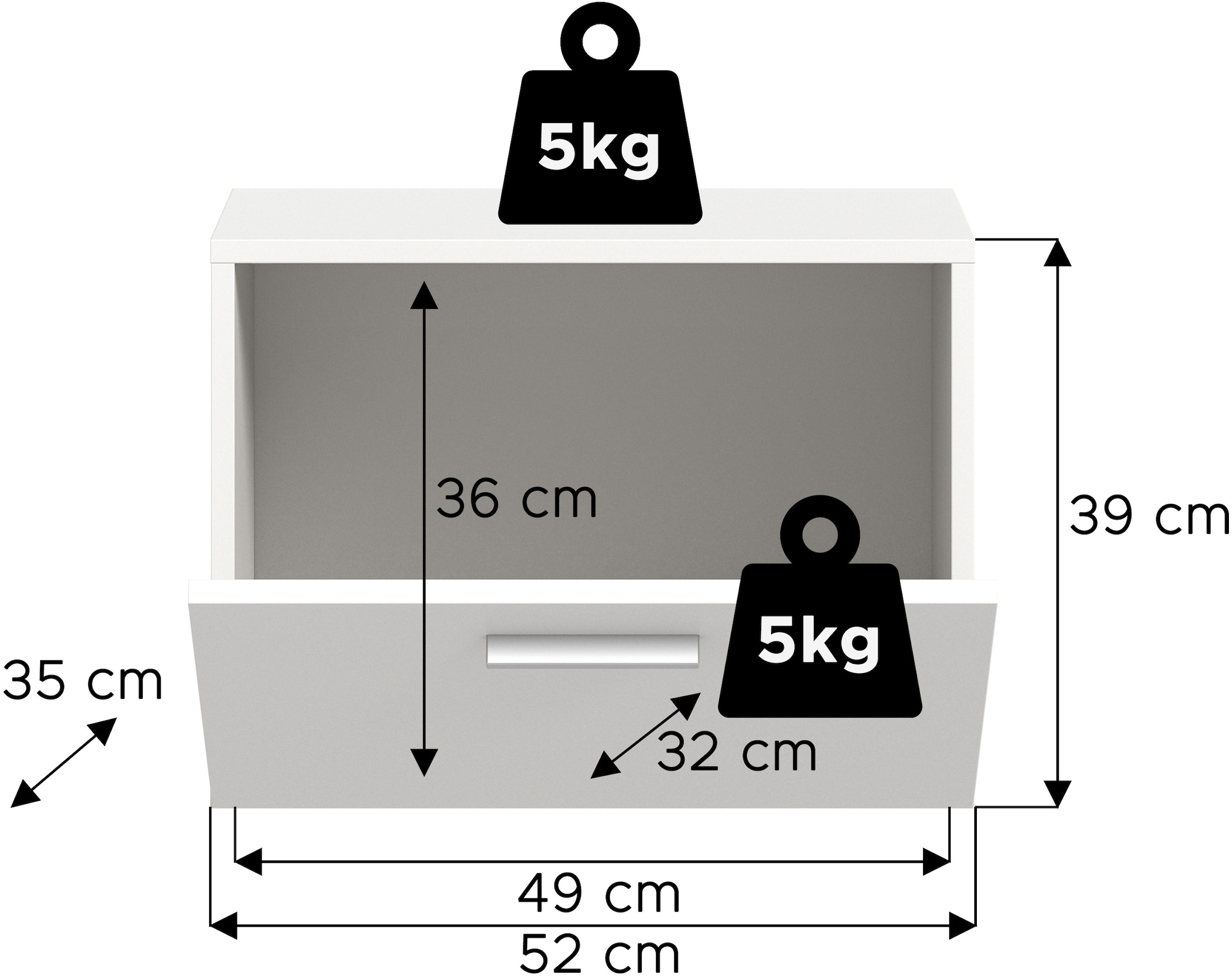 INOSIGN Hängeschrank, (1 St.), Lumo, Garderobenschrank Breite 52 cm, 1 Klappe, 1 Fach, Flur, Diele