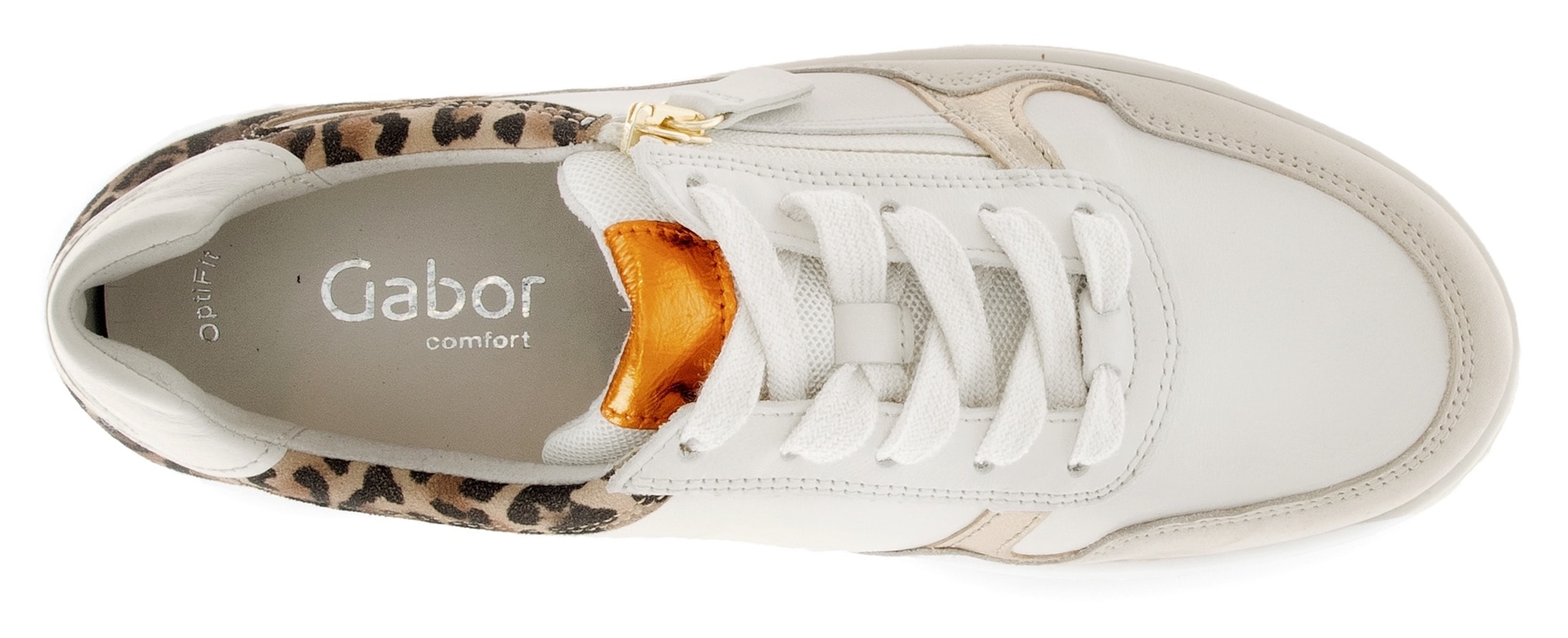 Gabor Plateausneaker, Freizeitschuh, Halbschuh, Schnürer mit Kontastbesätzen, Weite K