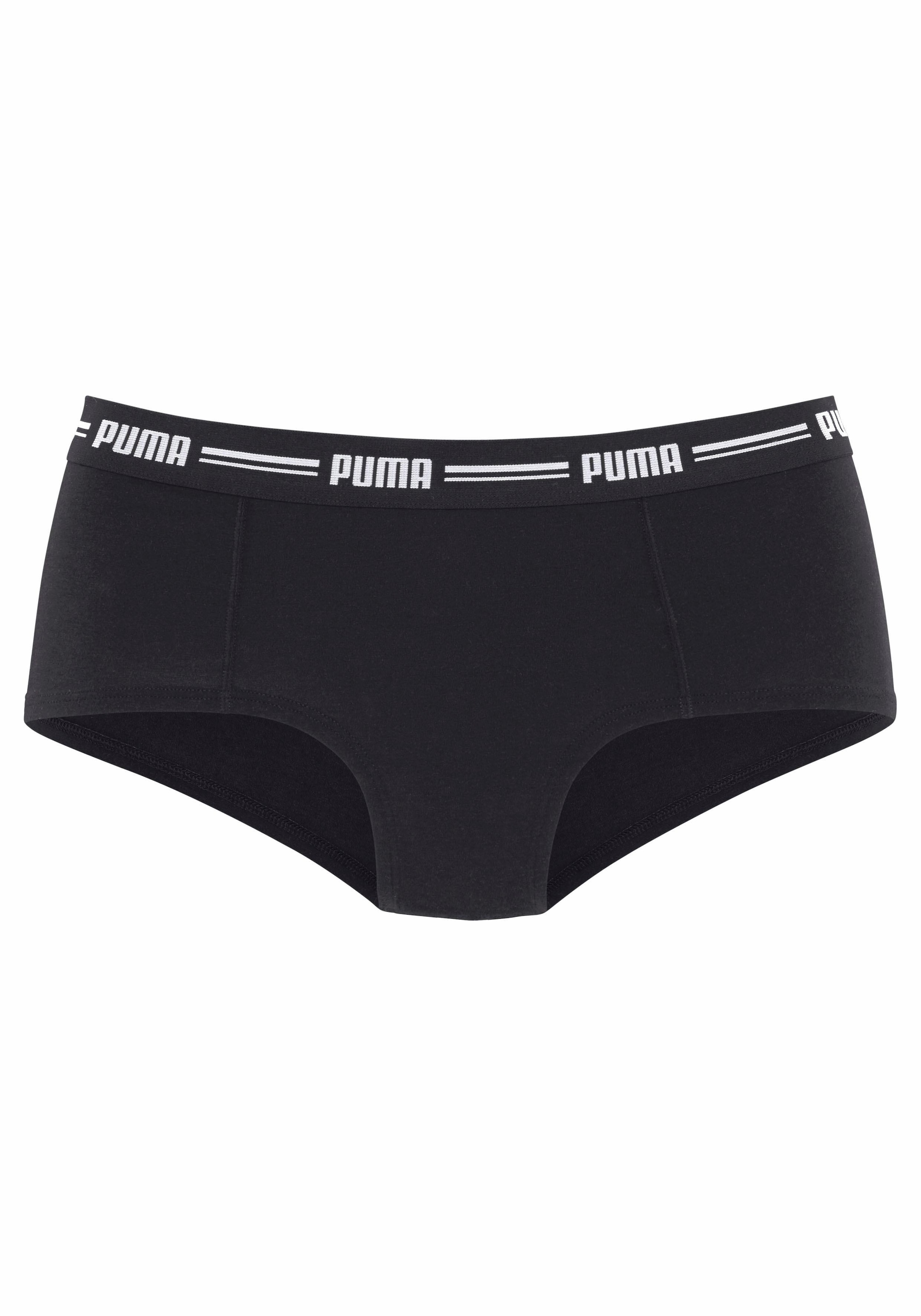 PUMA Panty »PUMA WOMEN MINI SHORT 2P PACK«, (Packung, 2er Pack), mit markantem Logo-Bund