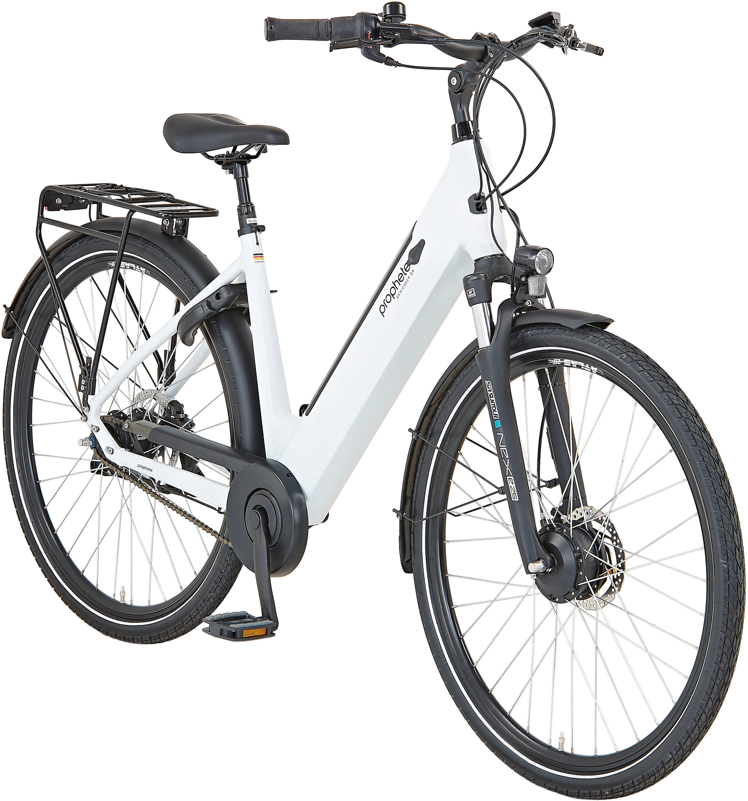 Prophete E-Bike »Geniesser 2.0«, 7 Gang, Shimano, Nexus, Frontmotor 250 W, (mit integr. Rahmenschloss), Pedelec, Elektrofahrrad für Damen u. Herren, Cityrad