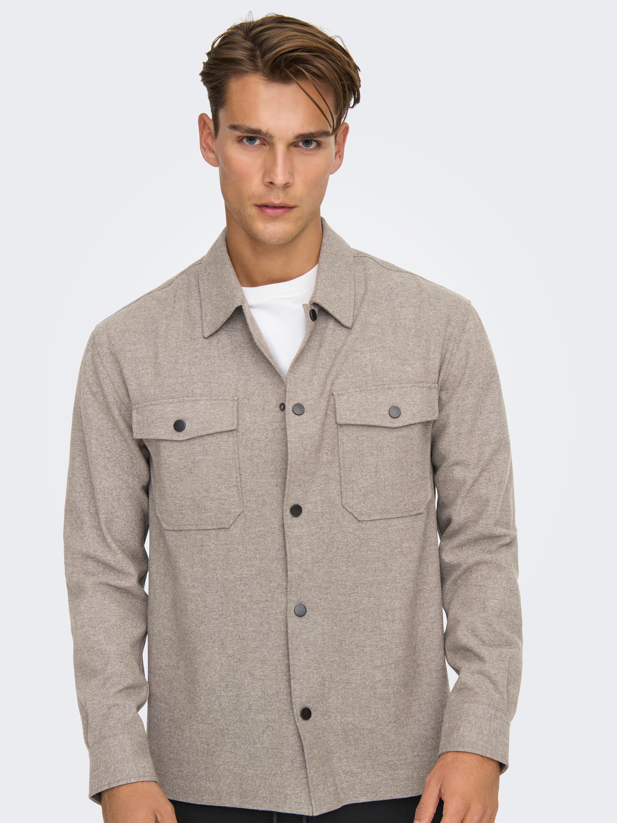 ONLY & SONS Langarmhemd »ONSMARK BRUSHED 0353 OVERSHIRT«