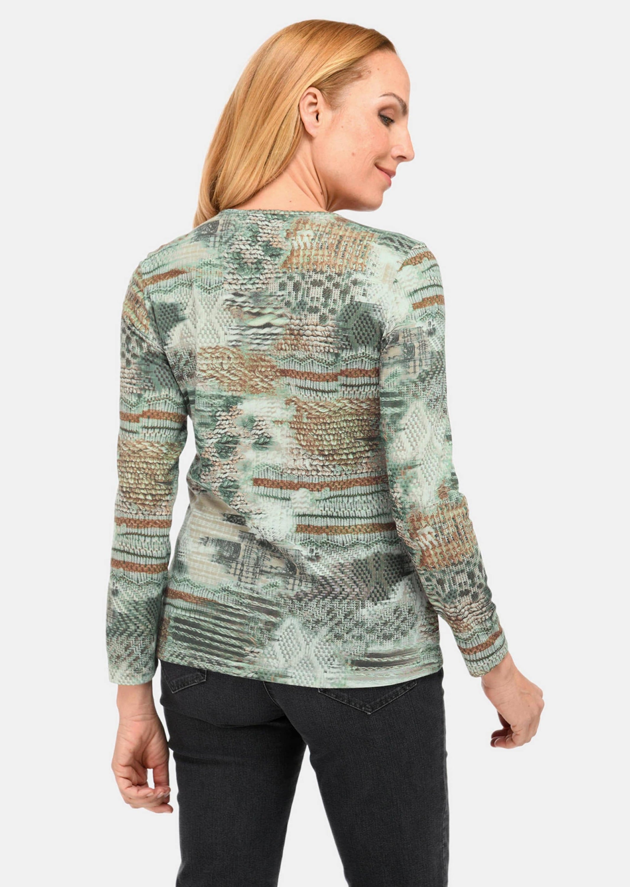 GOLDNER Print-Shirt »Leichtes Druckshirt mit Allover-Design« Druckmix verschiedener Strickstrukturen
