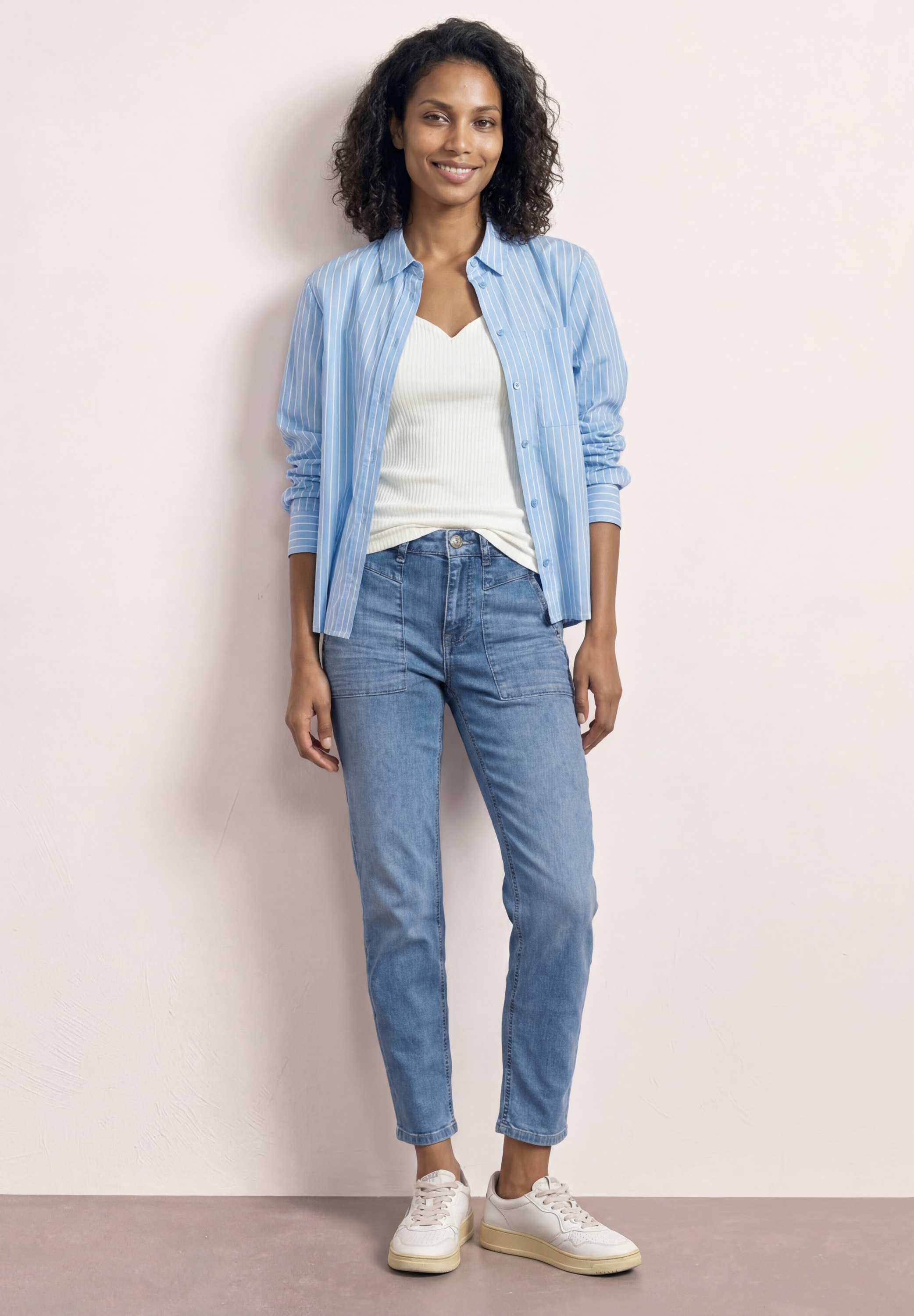 STREET ONE Ripptanktop »Style Gania« Sommer-Top mit Herzausschnitt