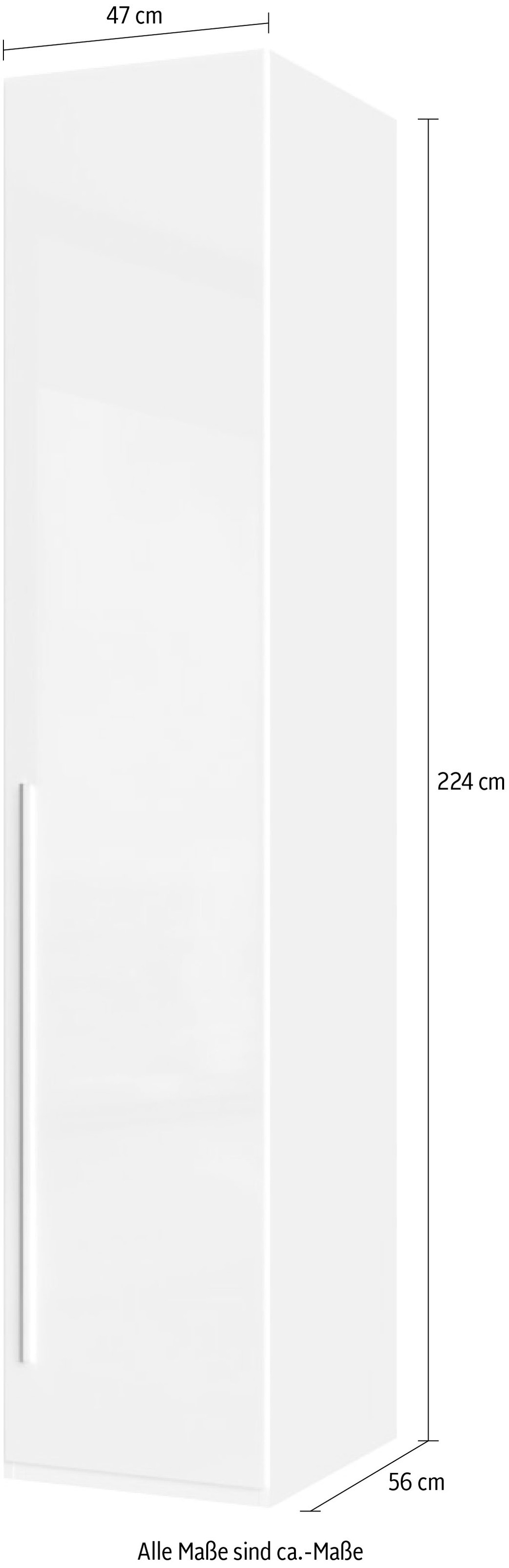 PLACES OF STYLE Kleiderschrank »Piano, UV lackiert, hochglänzend in beige oder weiß, FSC-zertifiziert« Made in Europe,  in vielen Breiten, Höhe 224cm, mit Soft-Close Funktion