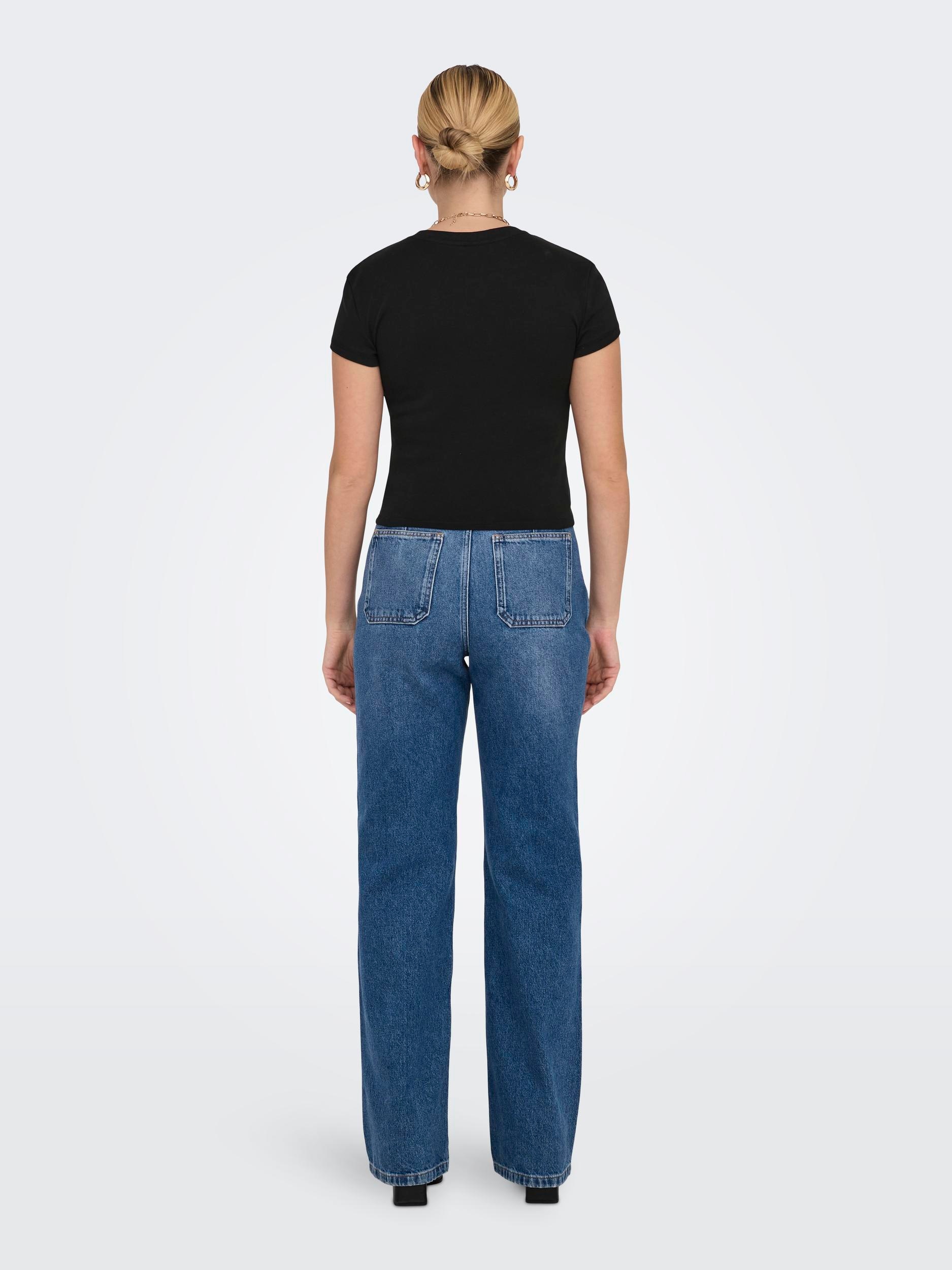 ONLY Kurzarmshirt »ONLELINA S/S O-NECK SHORT TOP JRS NOOS«