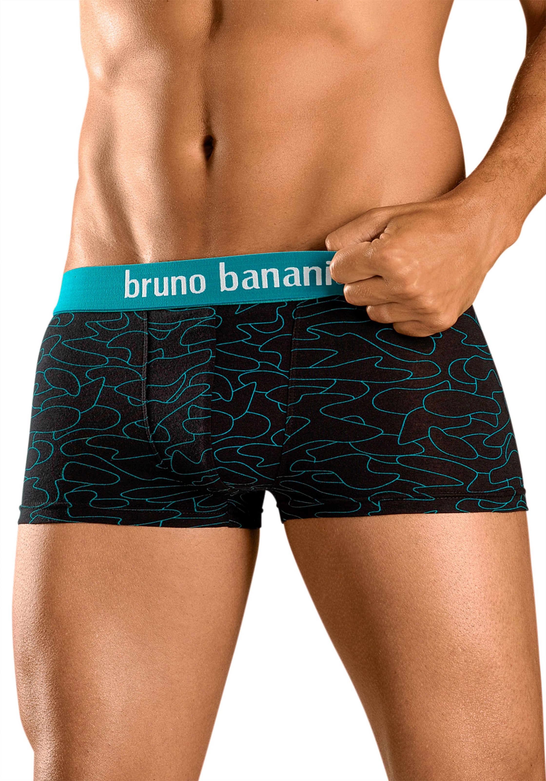 Bruno Banani Hipster, (Packung, 4 St.), knapp sitzende Boxershorts in uni oder gemustert aus Baumwollmischung