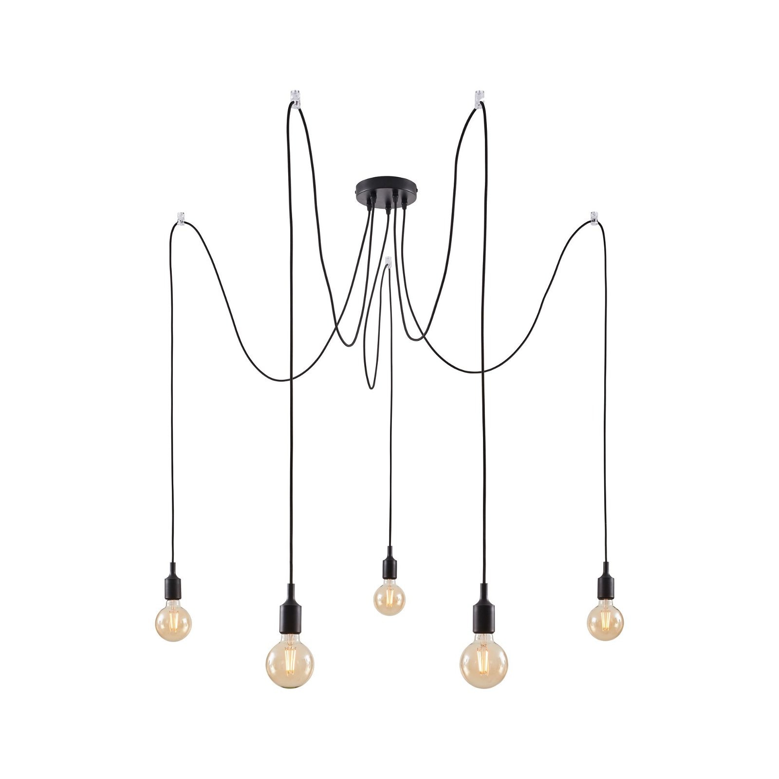 Paulmann Pendelleuchte »Neordic Ketil max.5x60W Schwarz 230V Silikon/Metall«, 5 flammig, Leuchtmittel E27 | ohne Leuchtmittel, E27