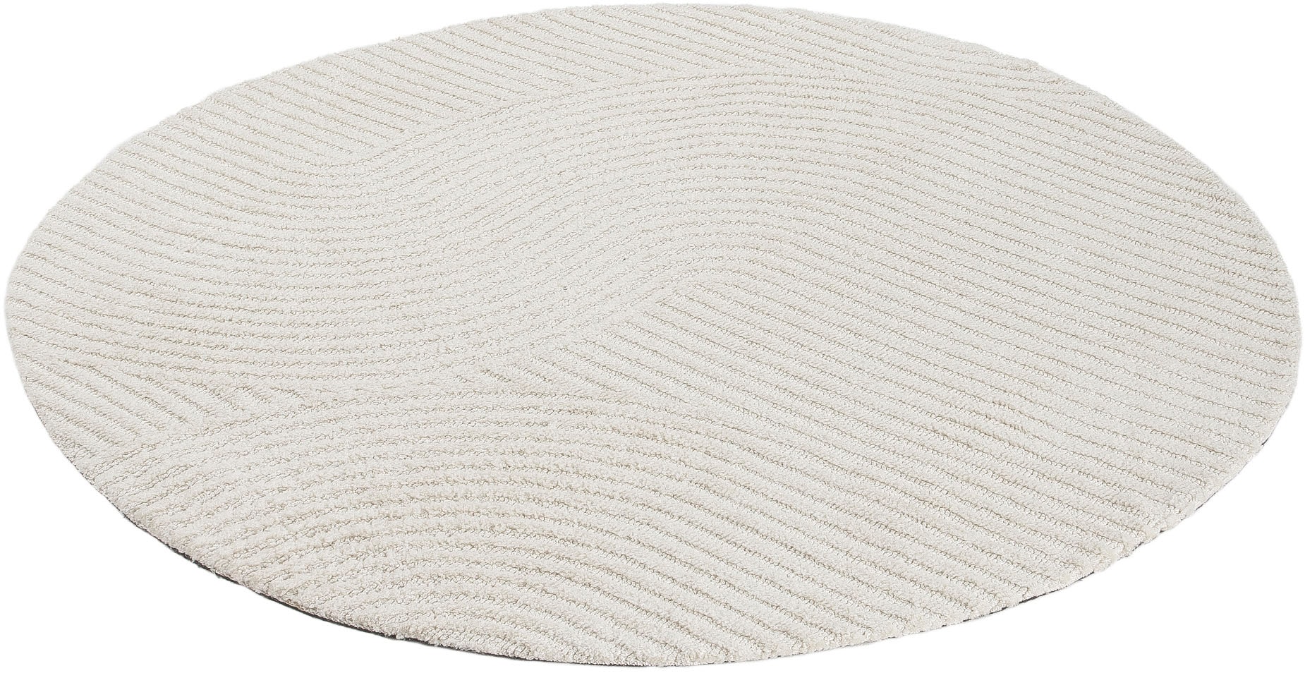 carpetfine Teppich »Holly Zen 3«, rund, 12 mm Höhe, Hoch-Tief-Effekt, geometrisch, Zeitloses Design, dekoratives Highlight